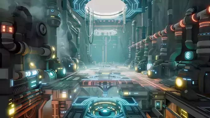 Scifi Station Vol 2 - Stylized Low Poly 3D Art Asset Pack Low-poly 3D model