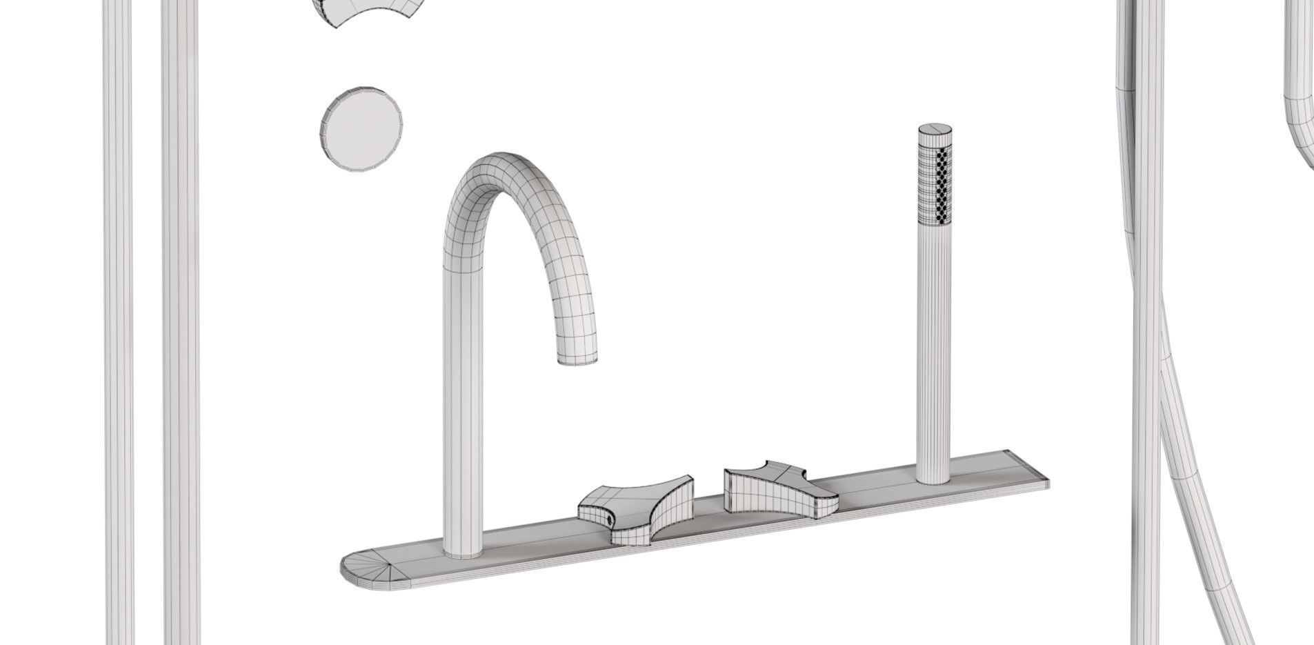 Ziqq Taps For Washbasin  Bidet Low-poly 3D model_13