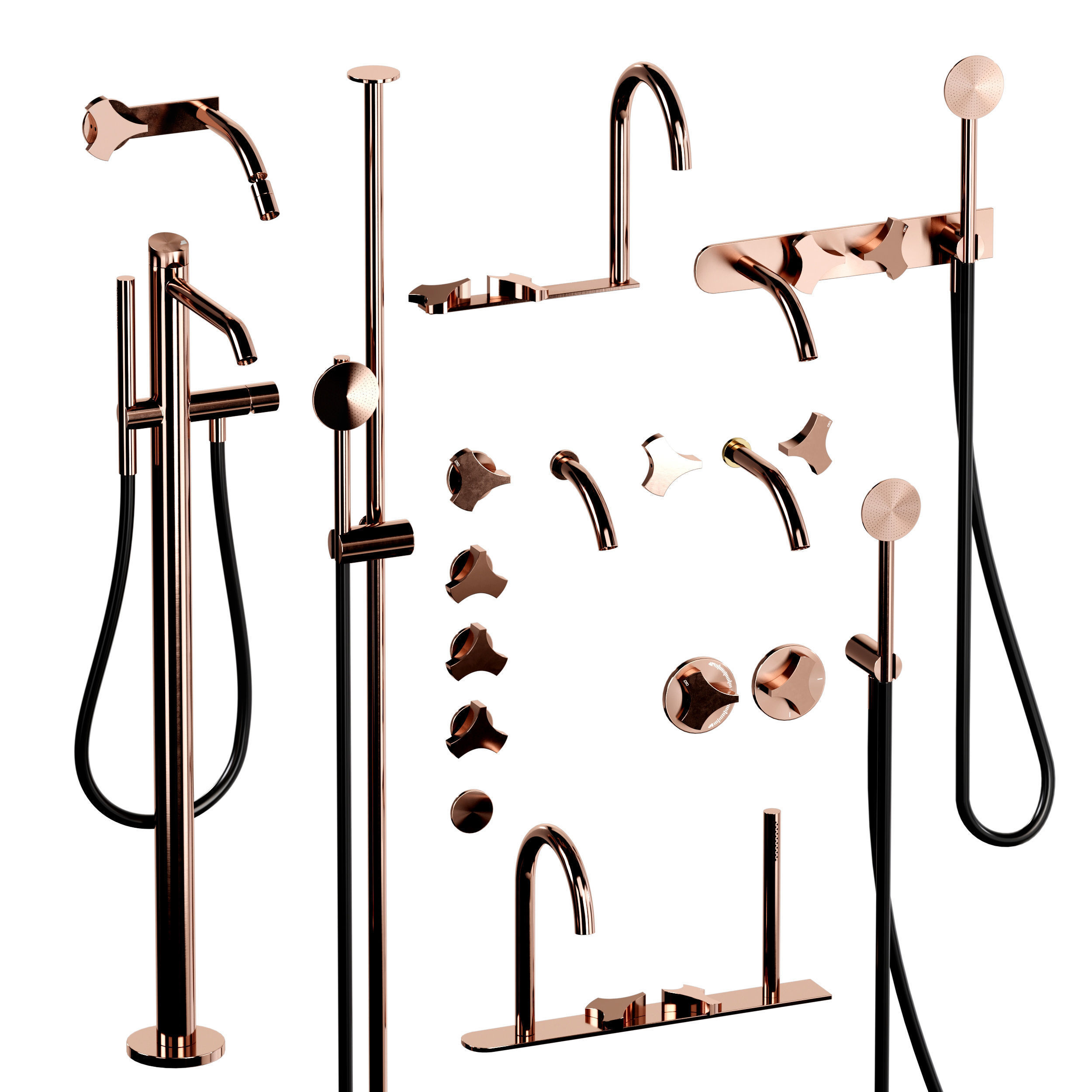 Ziqq Taps For Washbasin  Bidet Low-poly 3D model_3