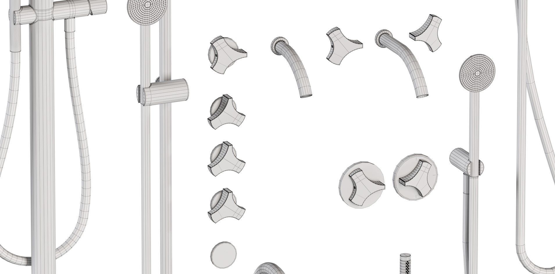 Ziqq Taps For Washbasin  Bidet Low-poly 3D model_12