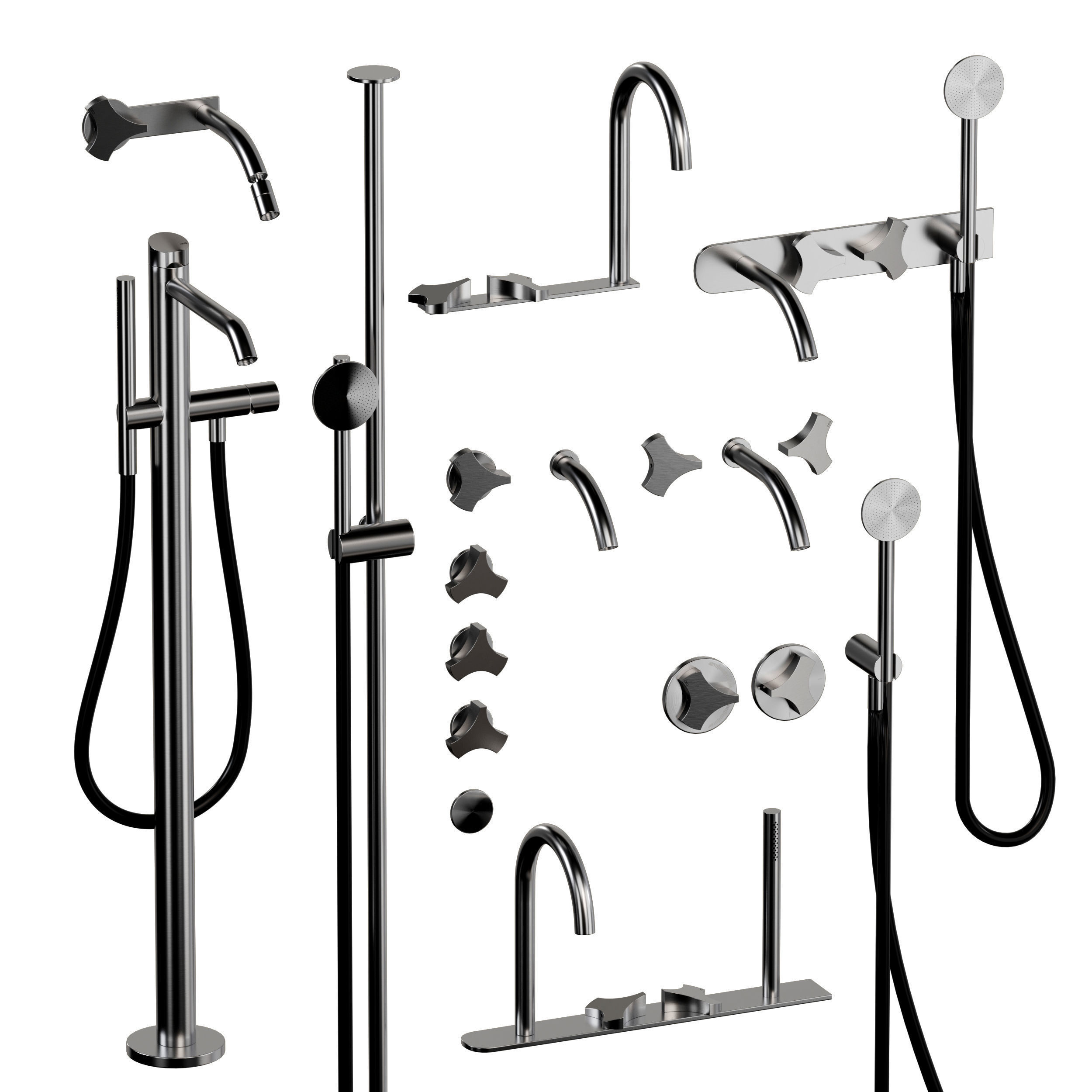 Ziqq Taps For Washbasin  Bidet Low-poly 3D model_2