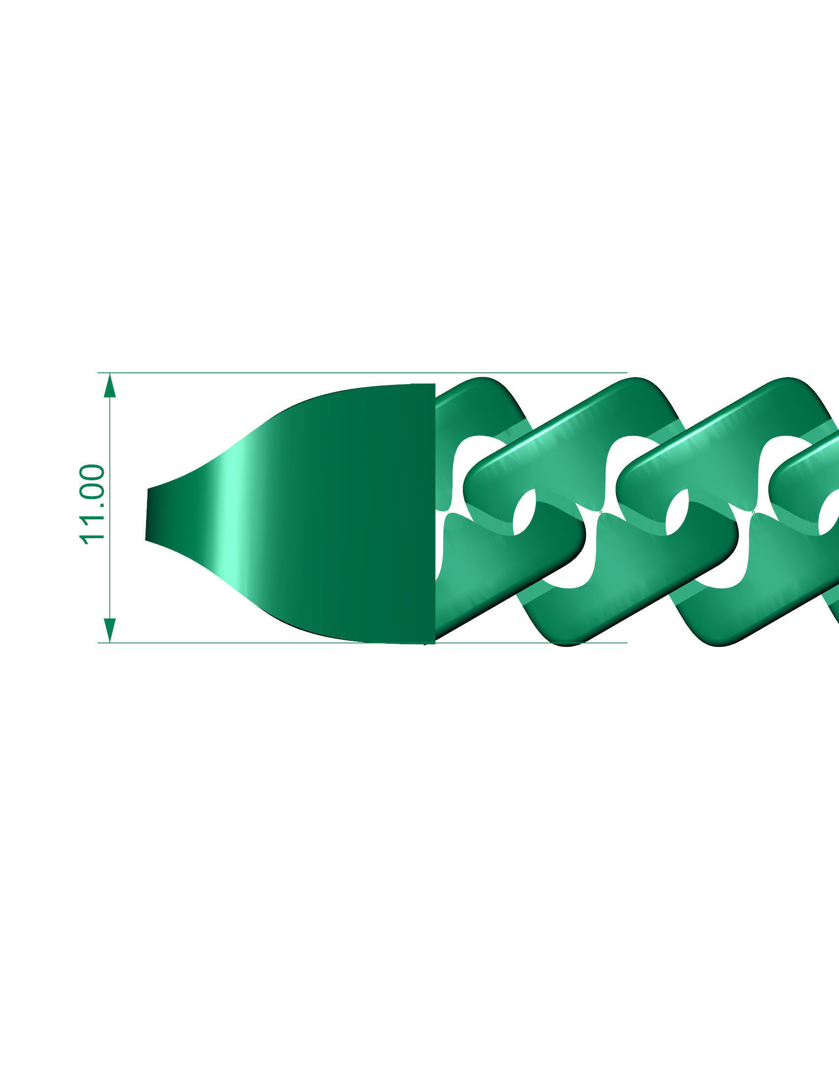 11 MM SPIRAL 3D New CUBAN BRACELET OR CHAIN OR NECKLACE  3D print model_1