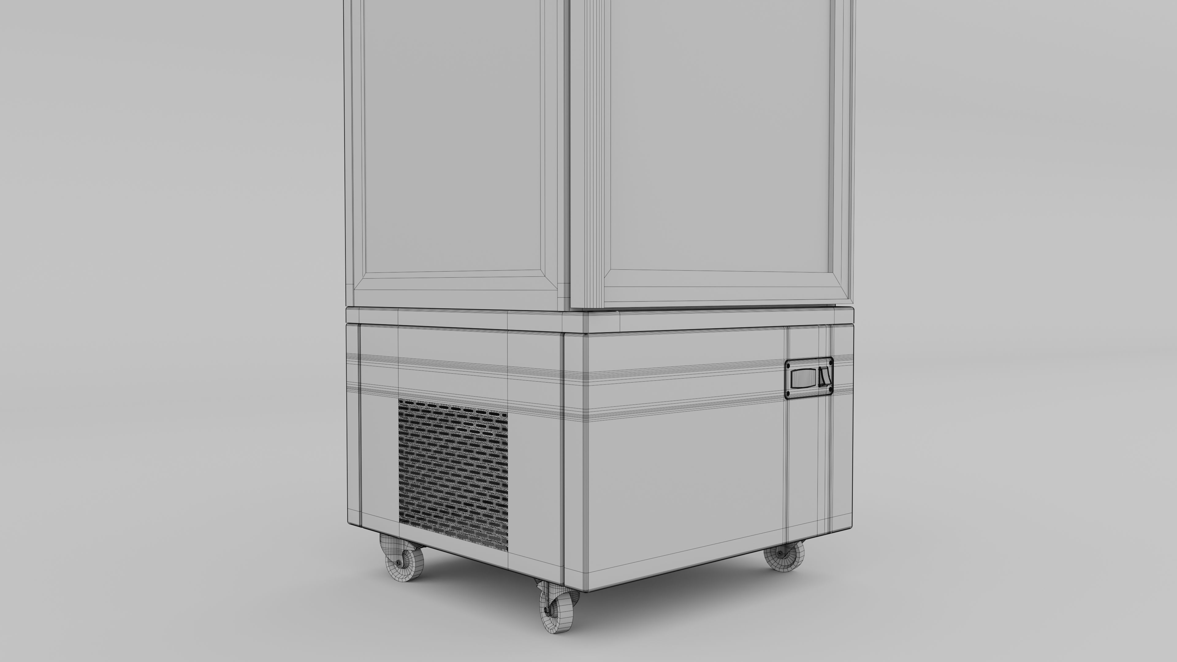 Single Door Showcase Fridge 3D model_13