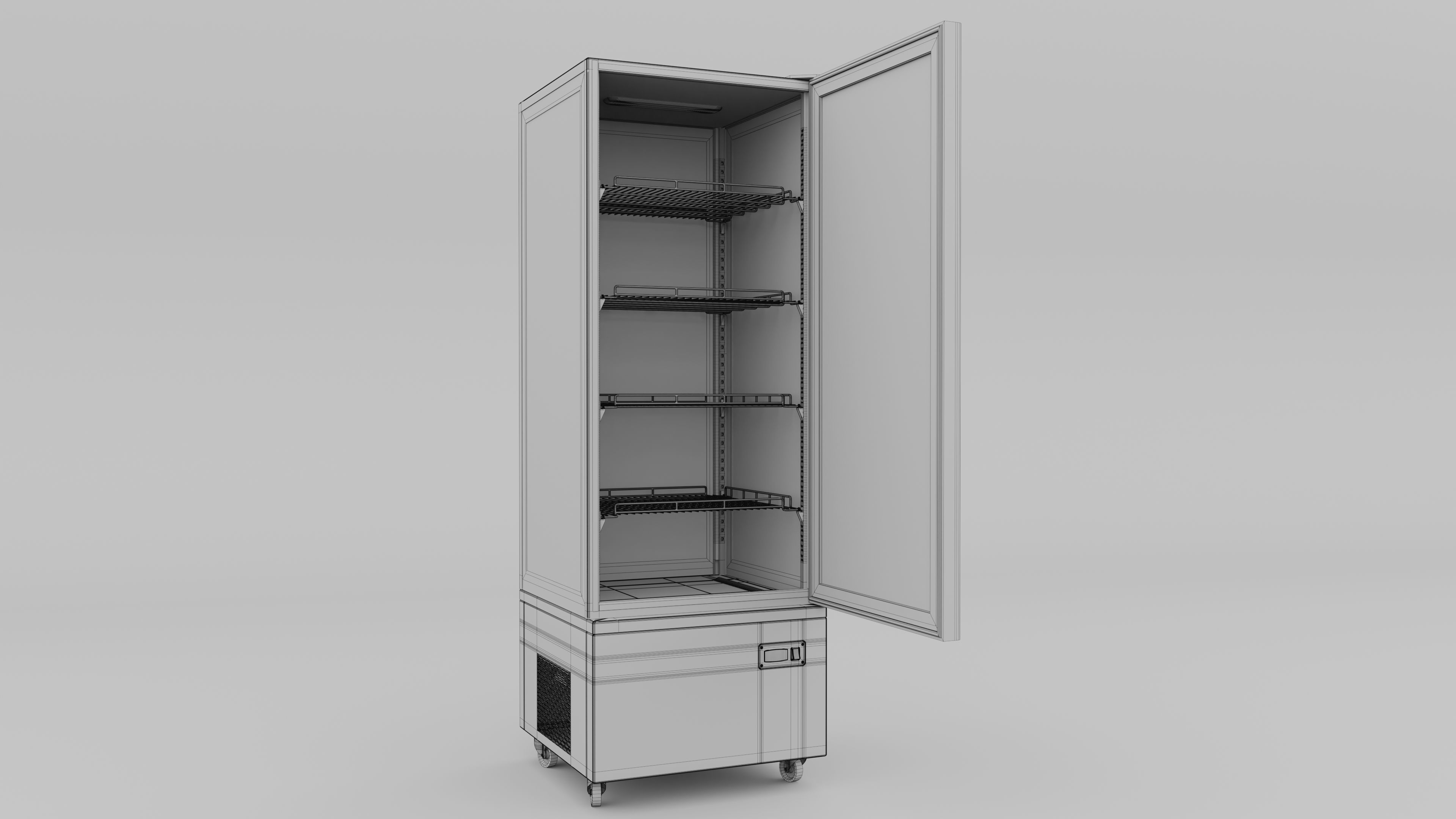Single Door Showcase Fridge 3D model_11