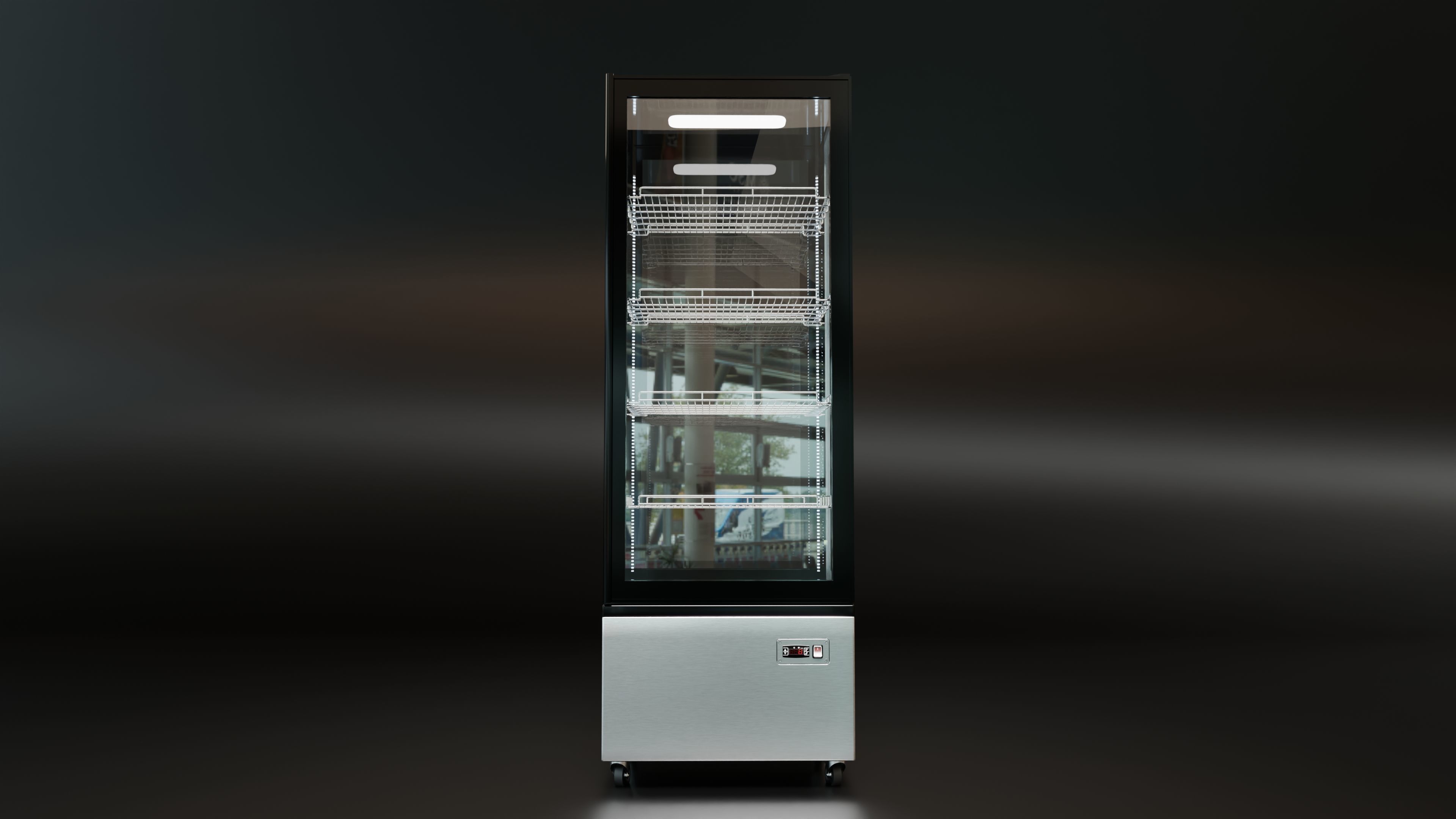 Single Door Showcase Fridge 3D model_1