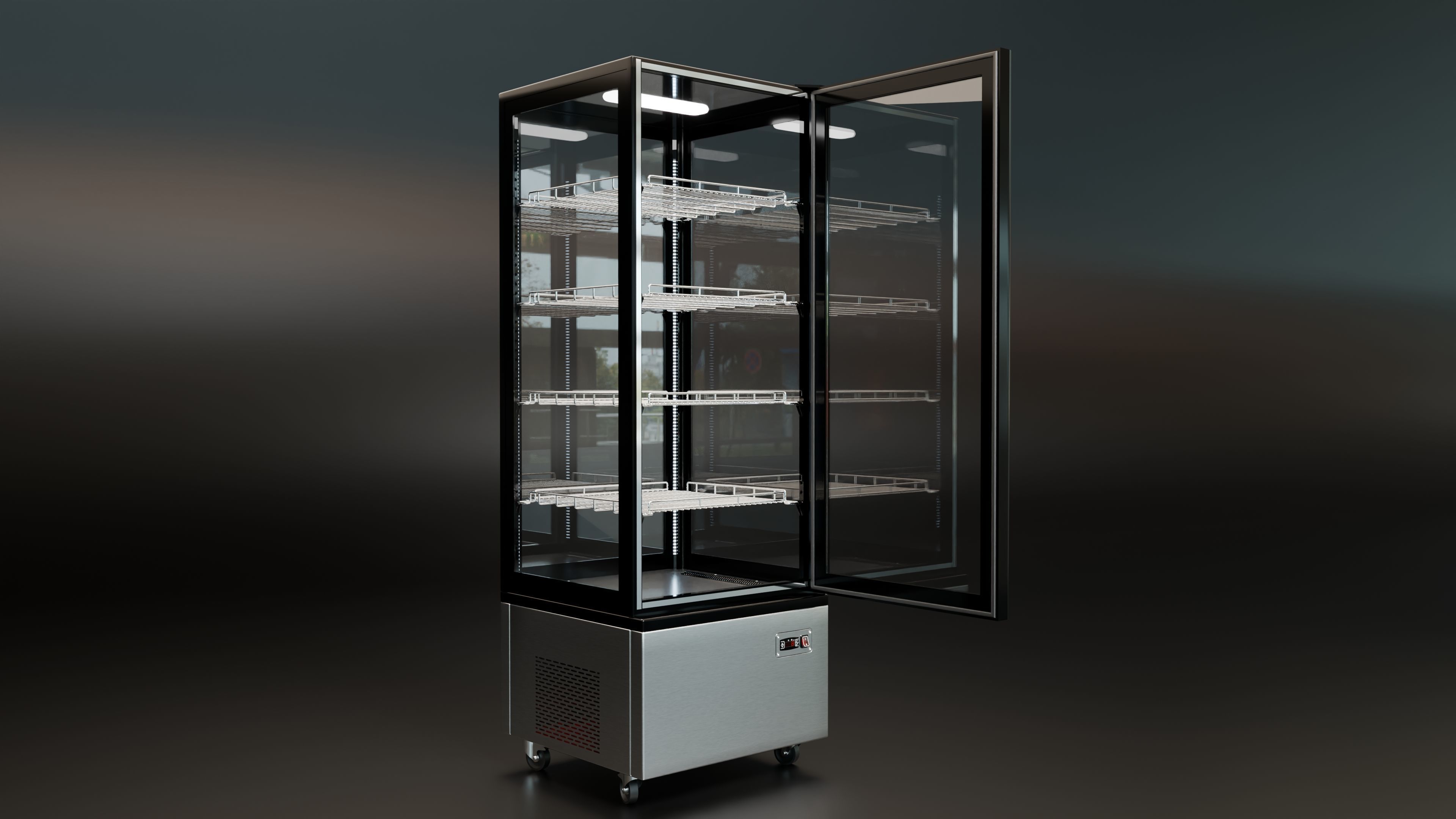 Single Door Showcase Fridge 3D model_7