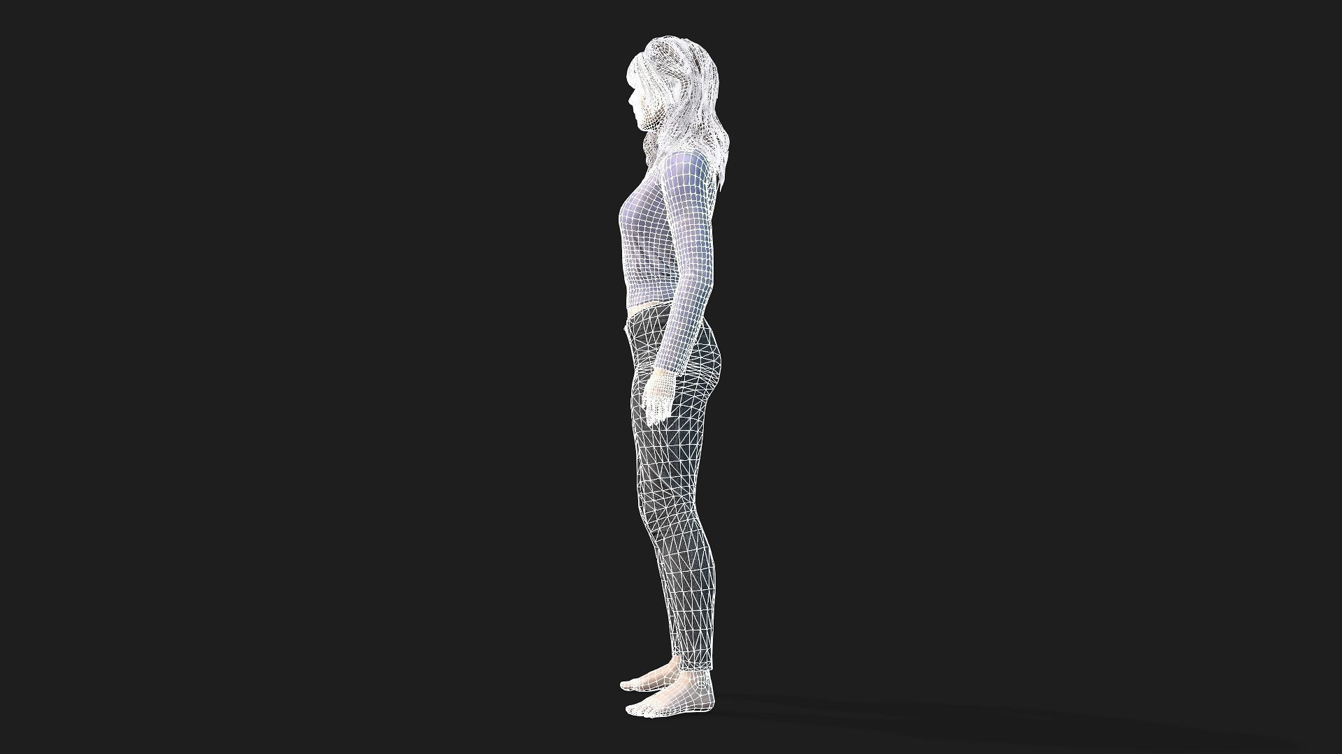 High Quality 3D Girl Model Ideal for Games Animations 3D model_14