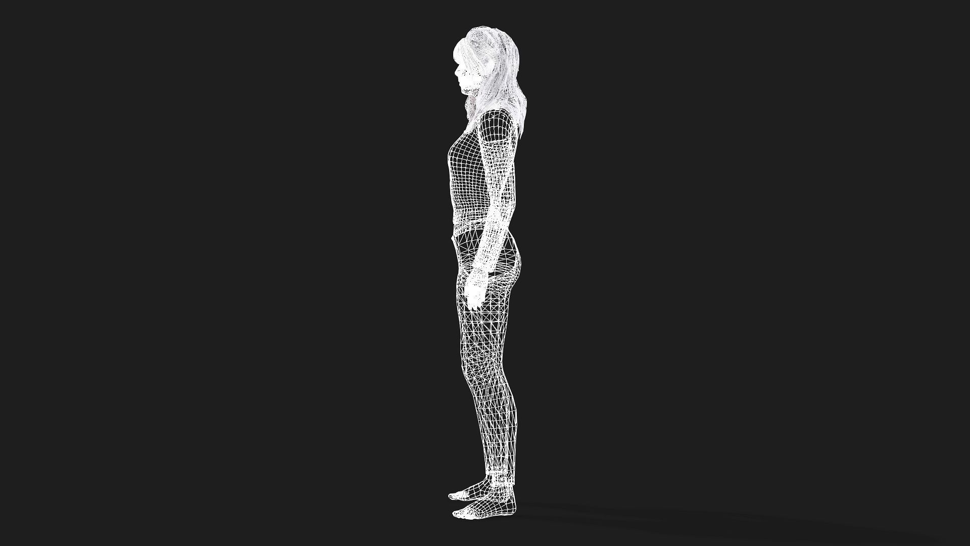 High Quality 3D Girl Model Ideal for Games Animations 3D model_10