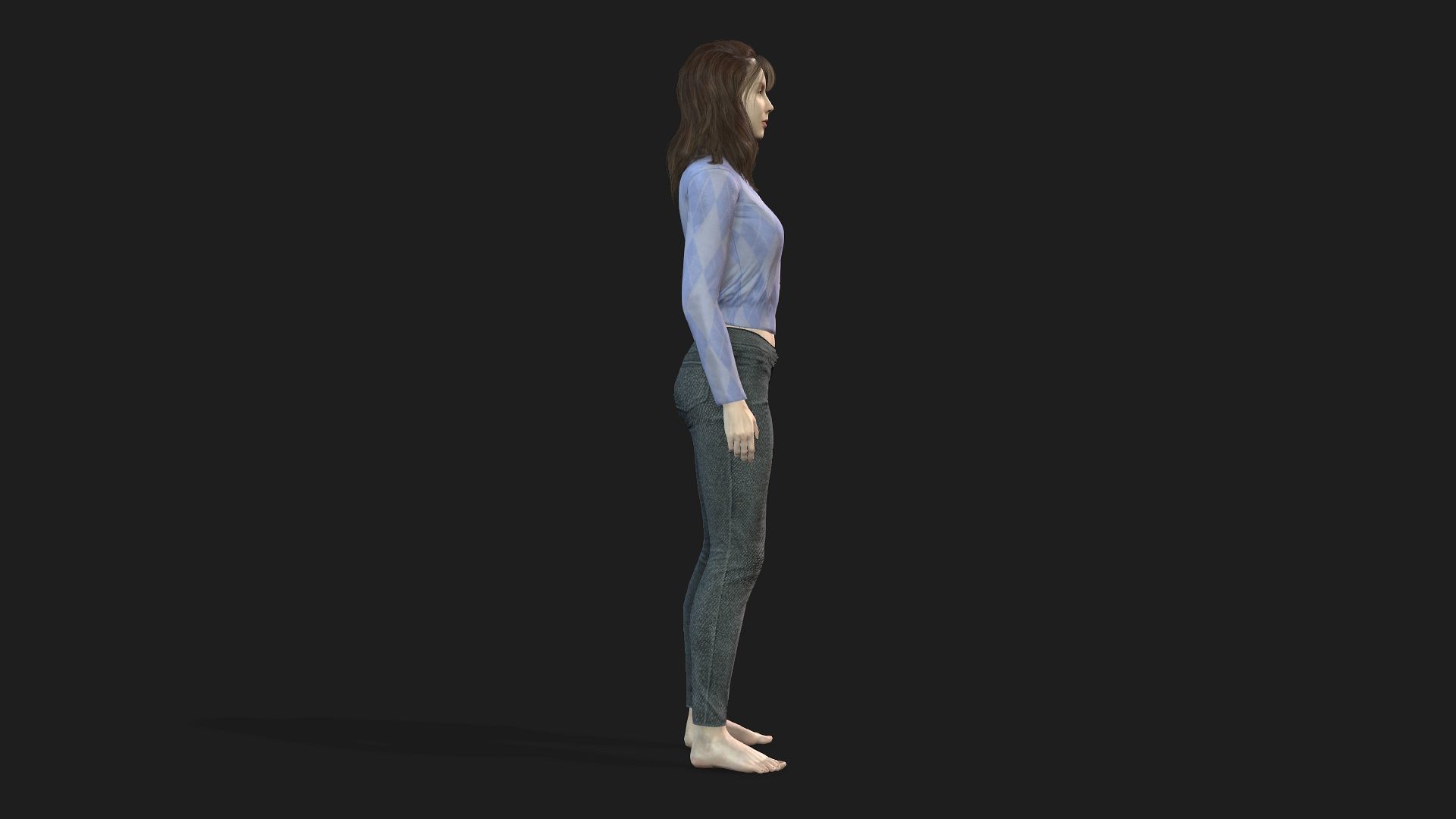 High Quality 3D Girl Model Ideal for Games Animations 3D model_2