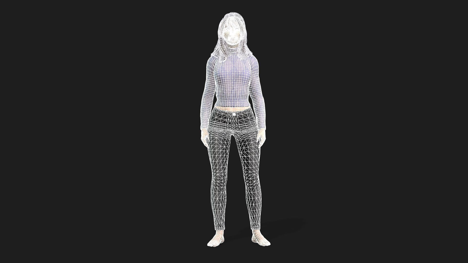 High Quality 3D Girl Model Ideal for Games Animations 3D model_12