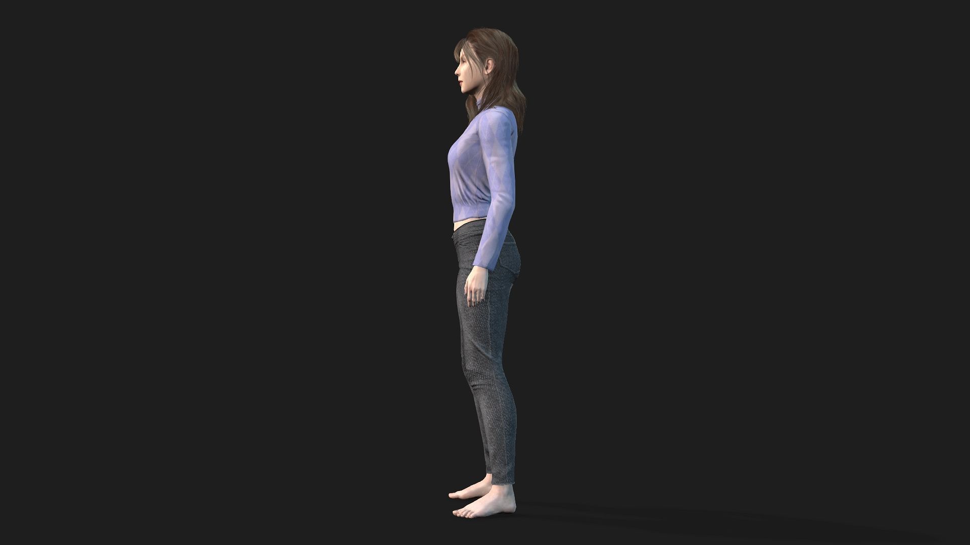 High Quality 3D Girl Model Ideal for Games Animations 3D model_3