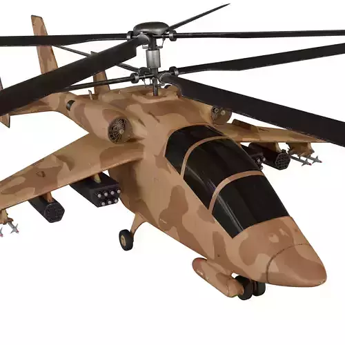 Attack helicopter desert camo dual rotor 3D model