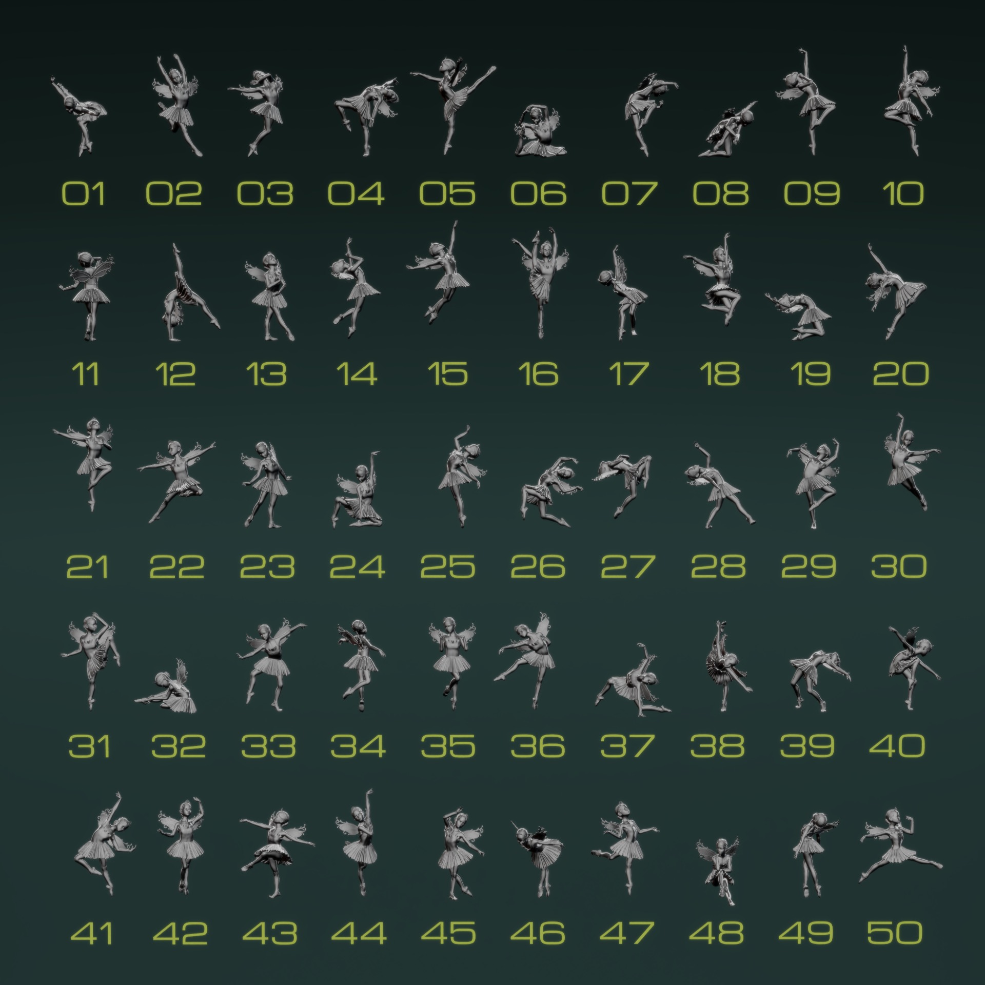 Ballerina Set01 3D model_12