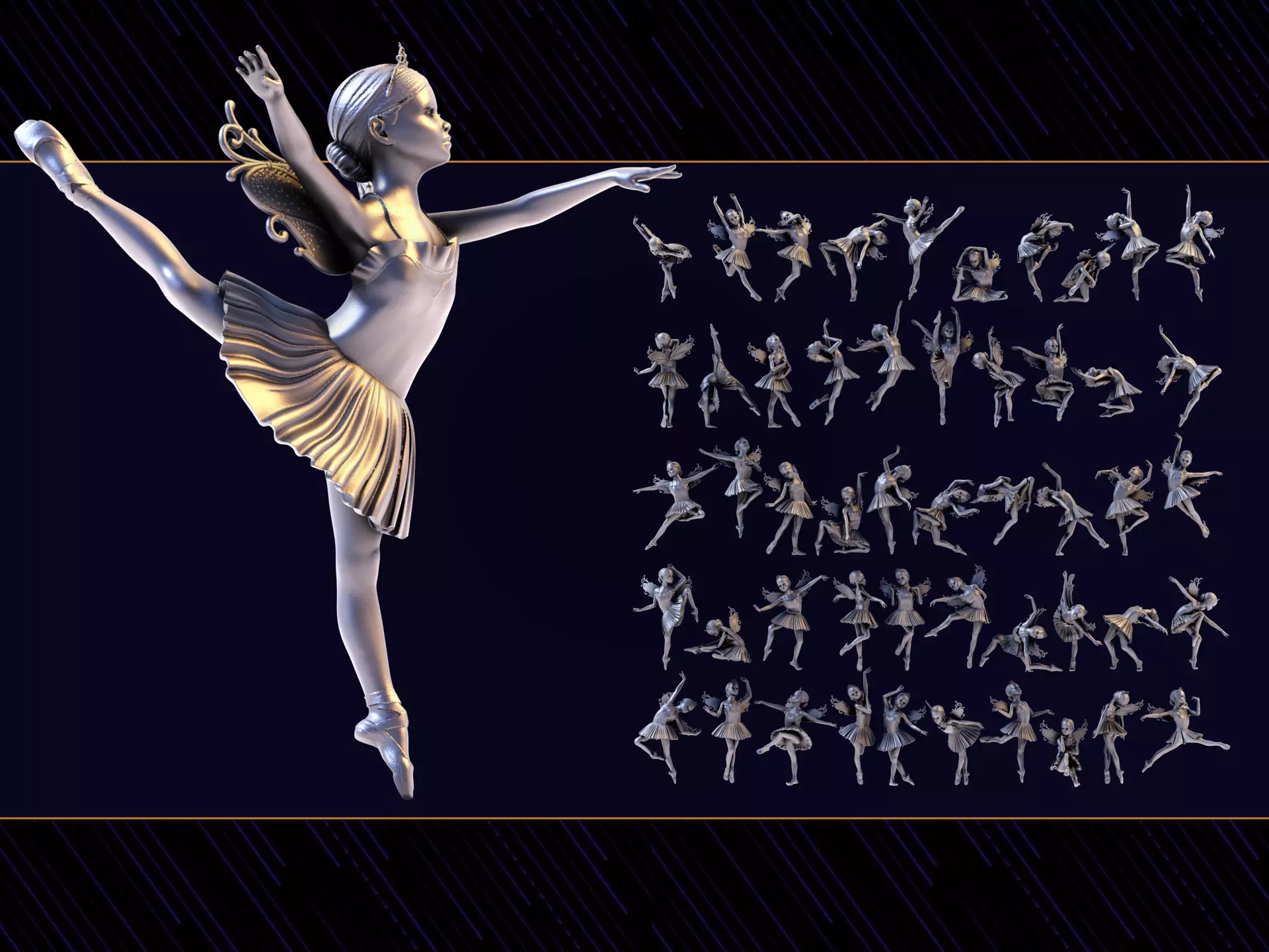 Ballerina Set01 3D print model