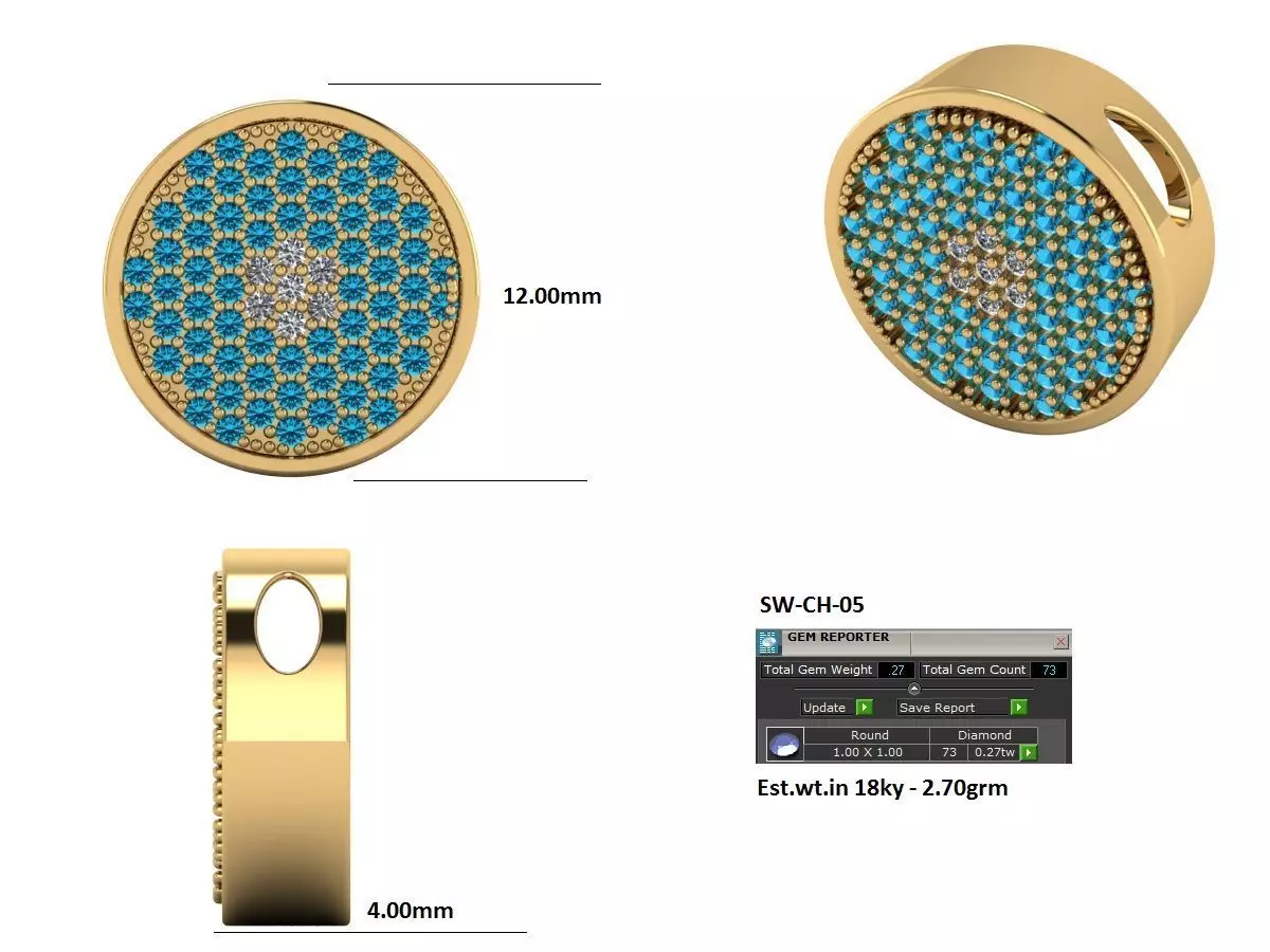 evil eye pendant 3d print model 3D print model_0