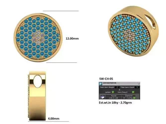 evil eye pendant 3d print model