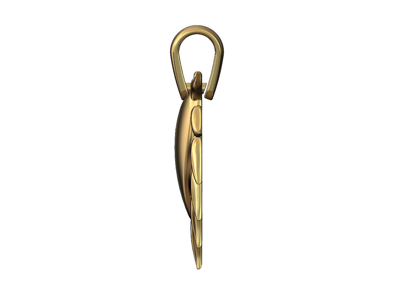 Sacred flaming horned heart pendant charm 3D print model_3