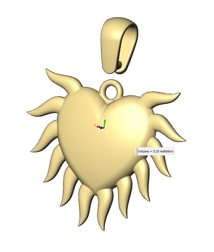 Sacred flaming horned heart pendant charm 3D print model_16