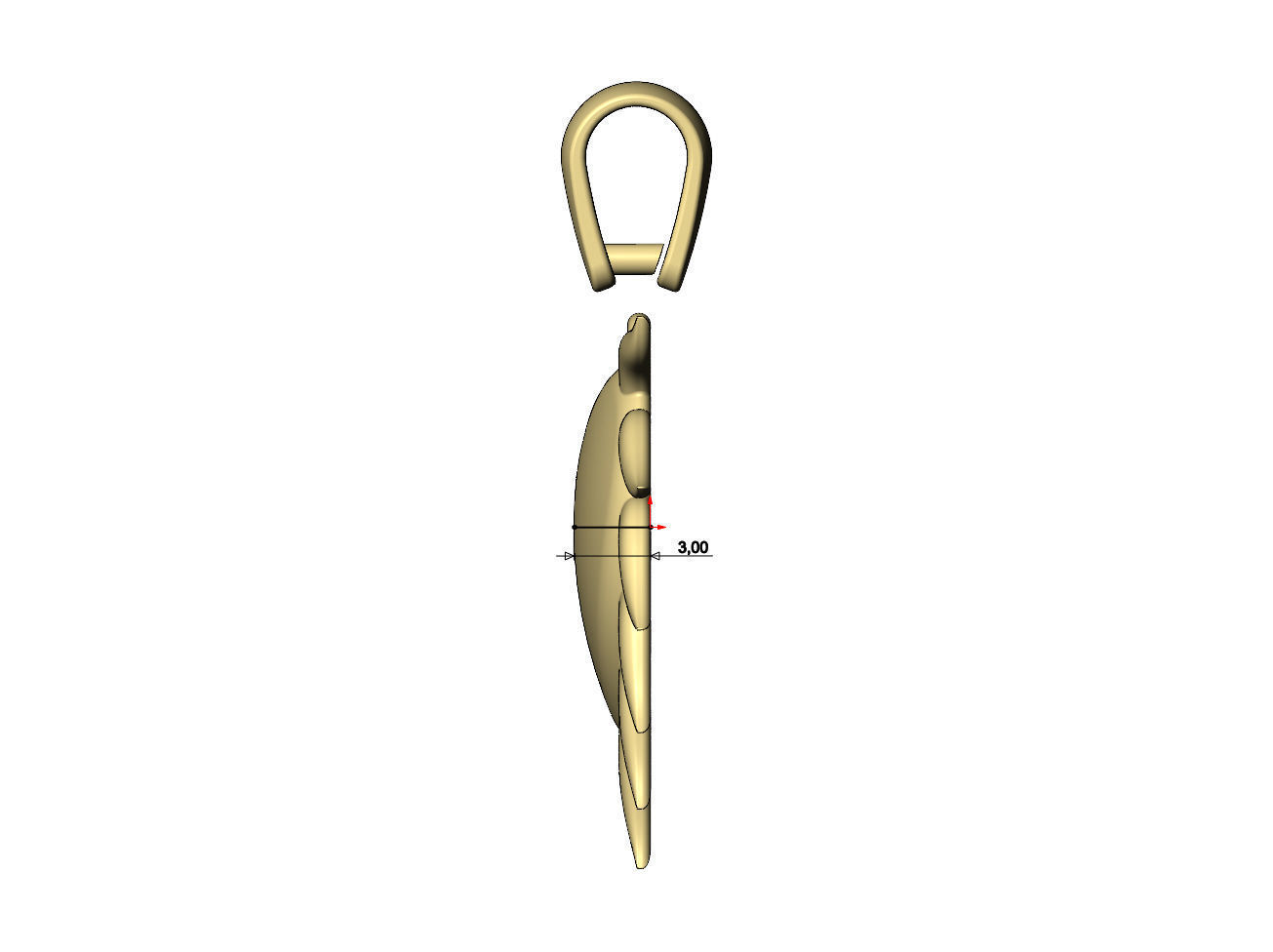 Sacred flaming horned heart pendant charm 3D print model_8