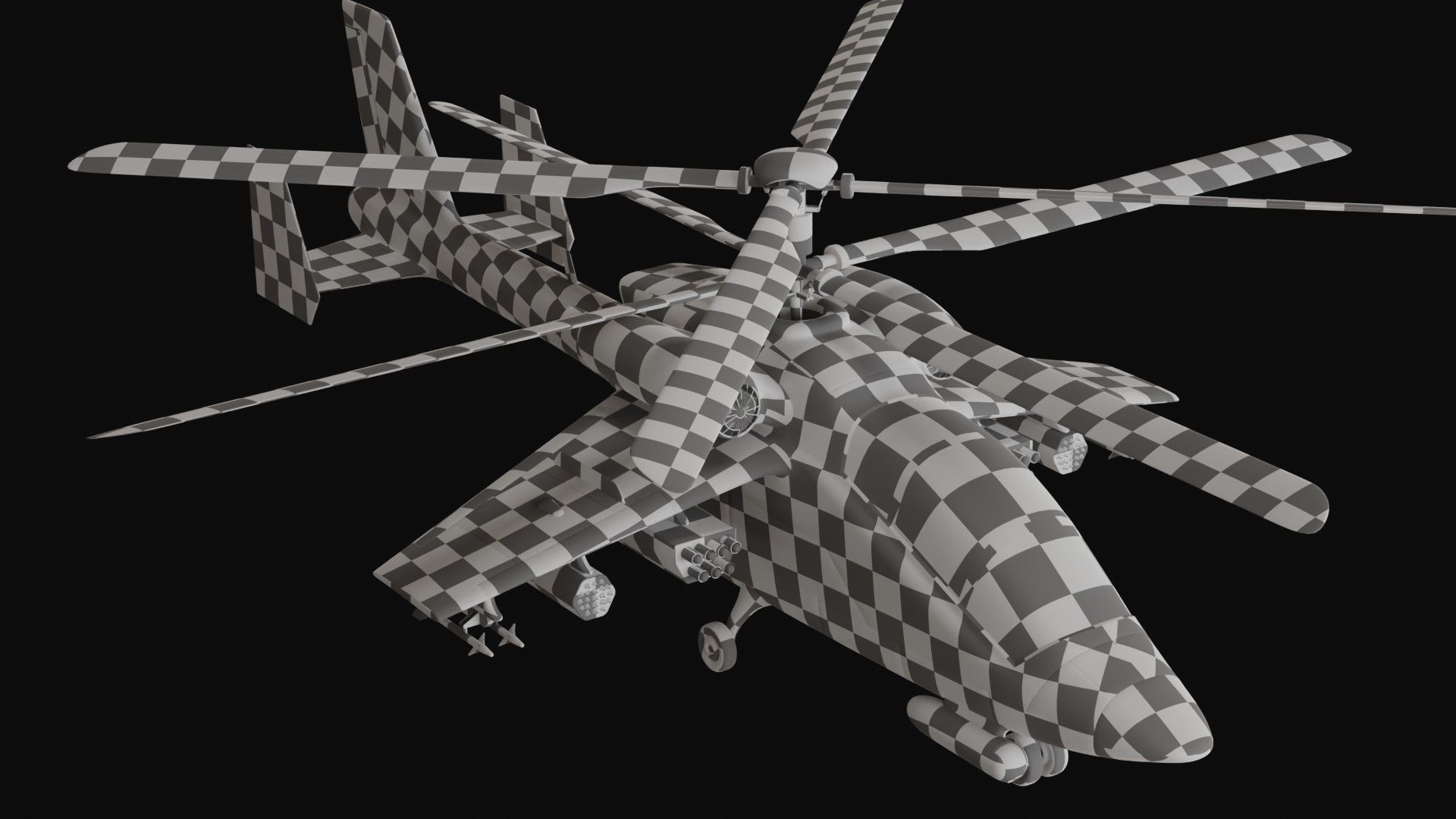 Attack helicopter forest camo dual rotor 3D model_6