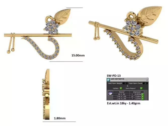 om pendant 3d print model