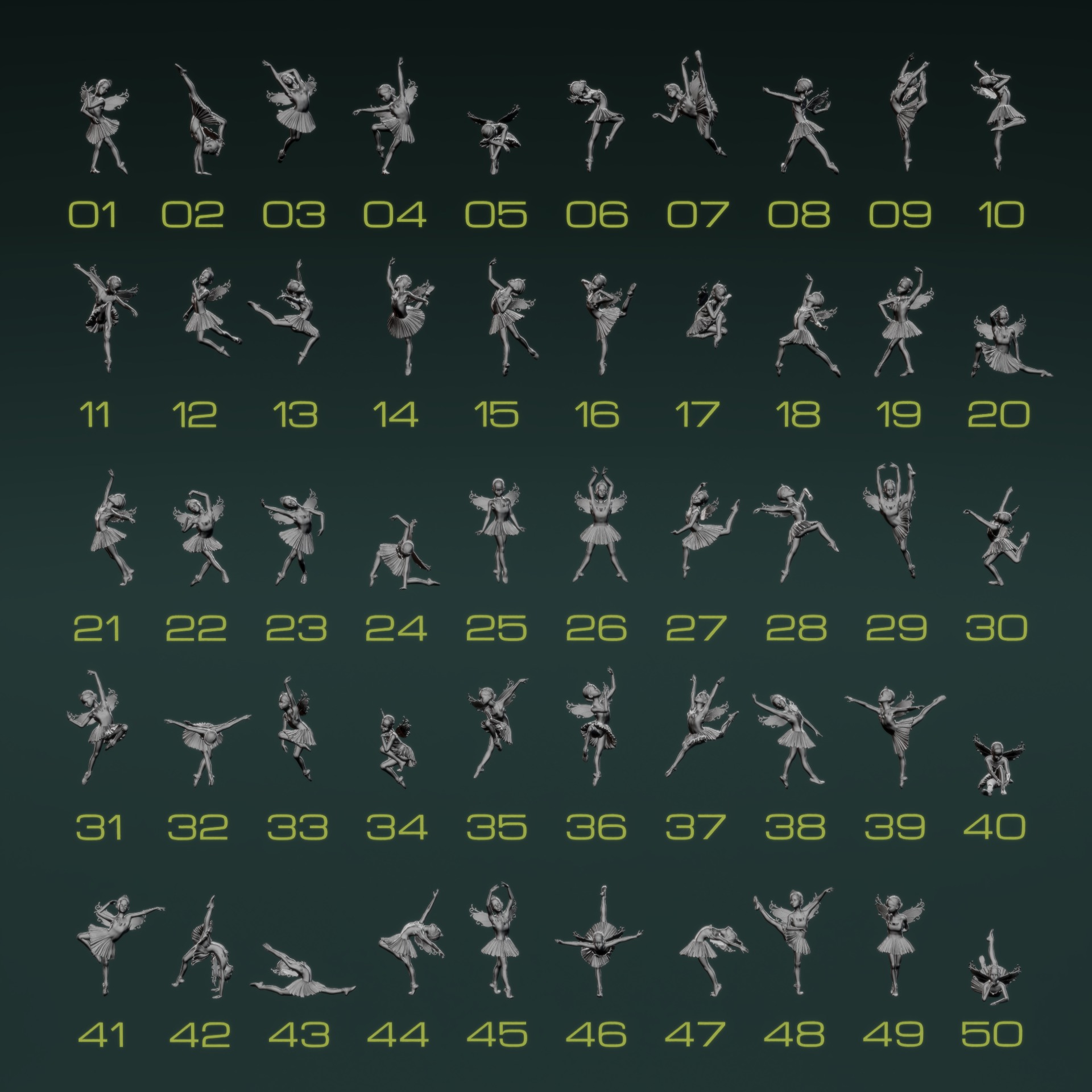 Ballerina Set02 3D model_12