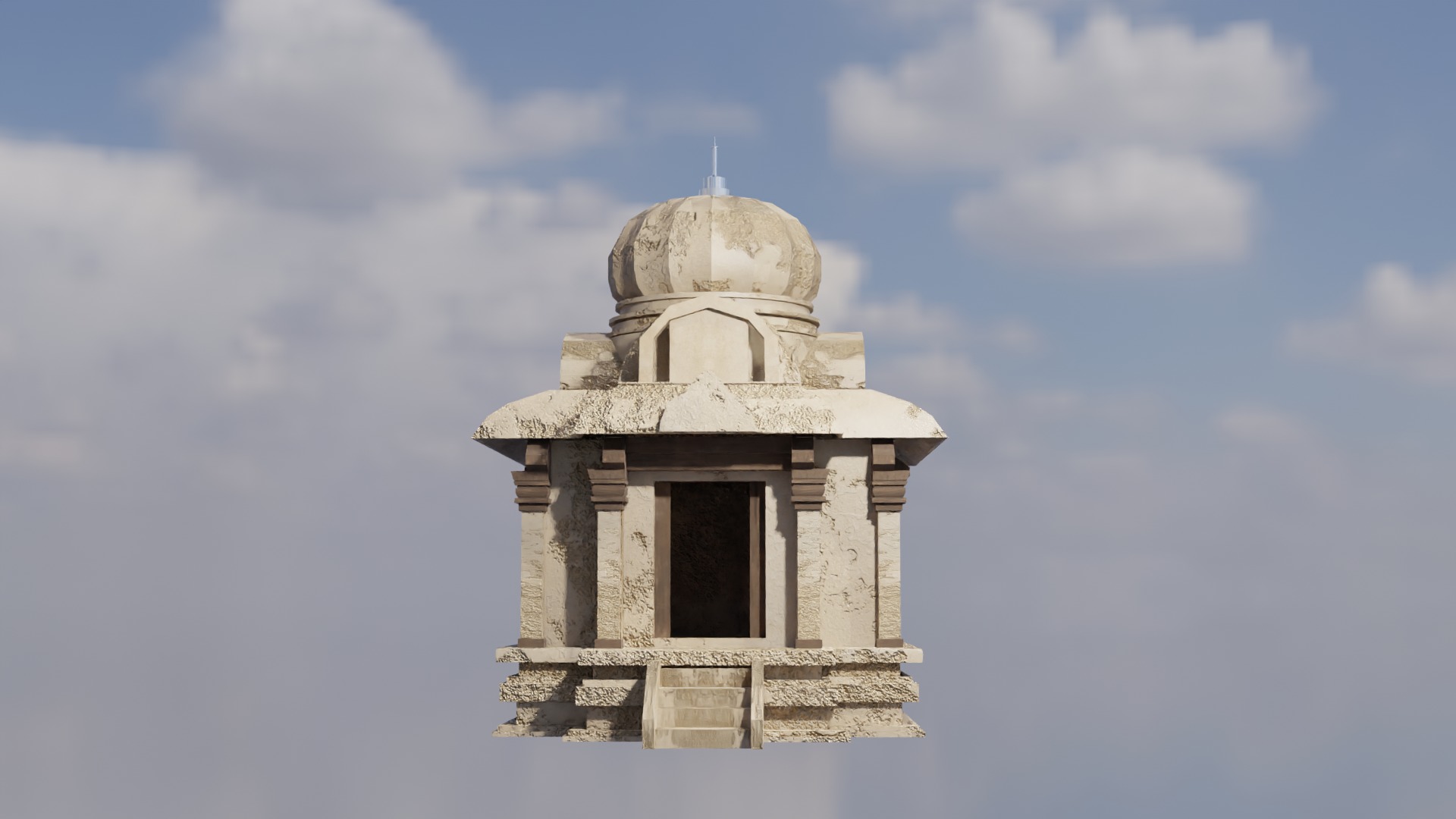 indian temple mandir Low-poly 3D model_1