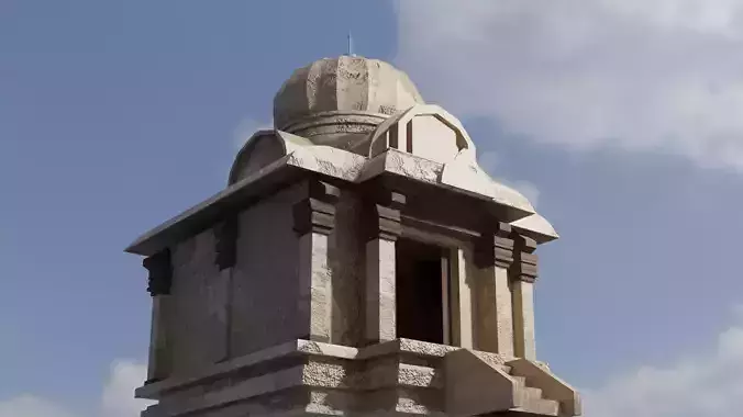 indian temple mandir Low-poly 3D model