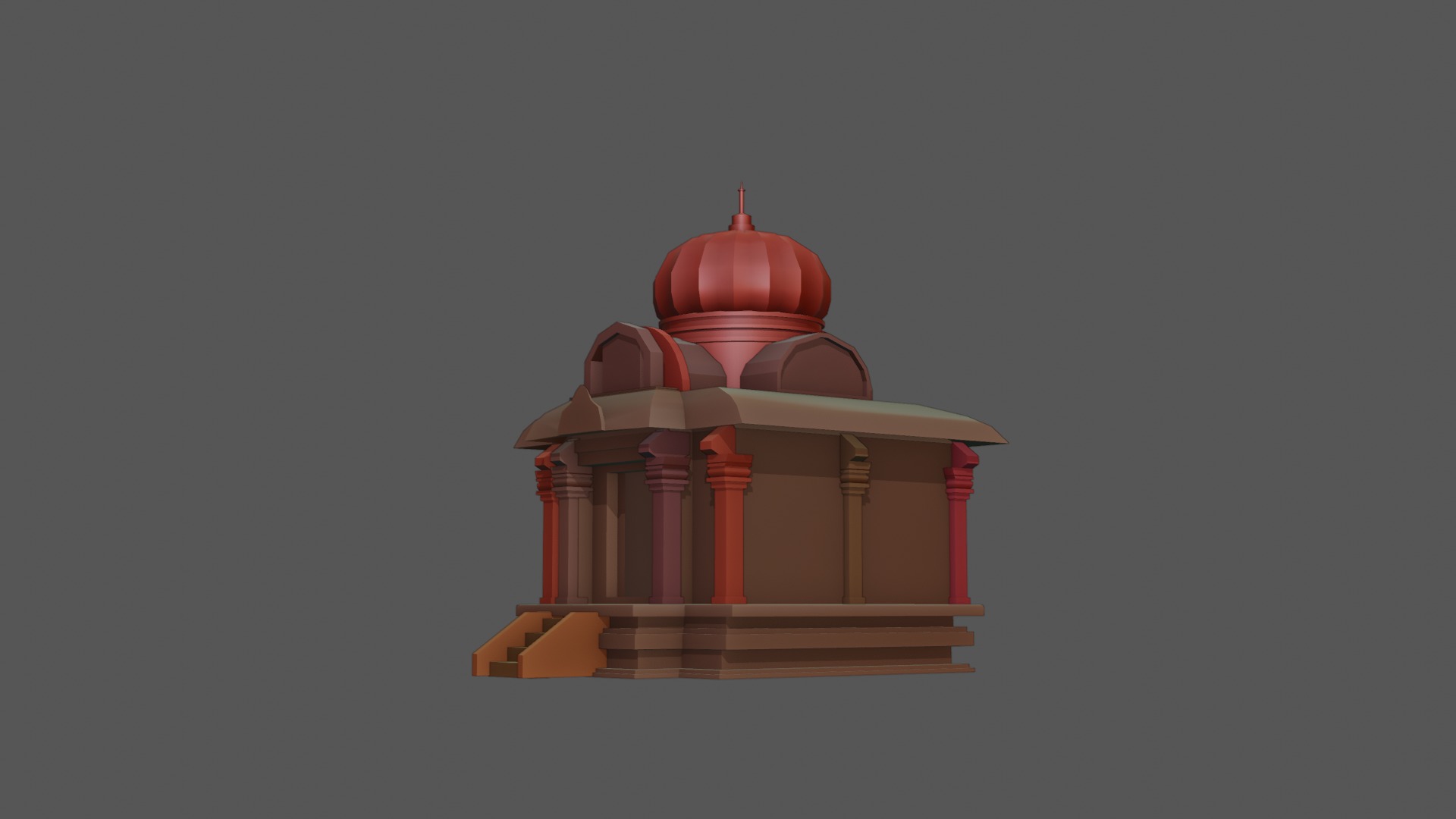 indian temple mandir Low-poly 3D model_2