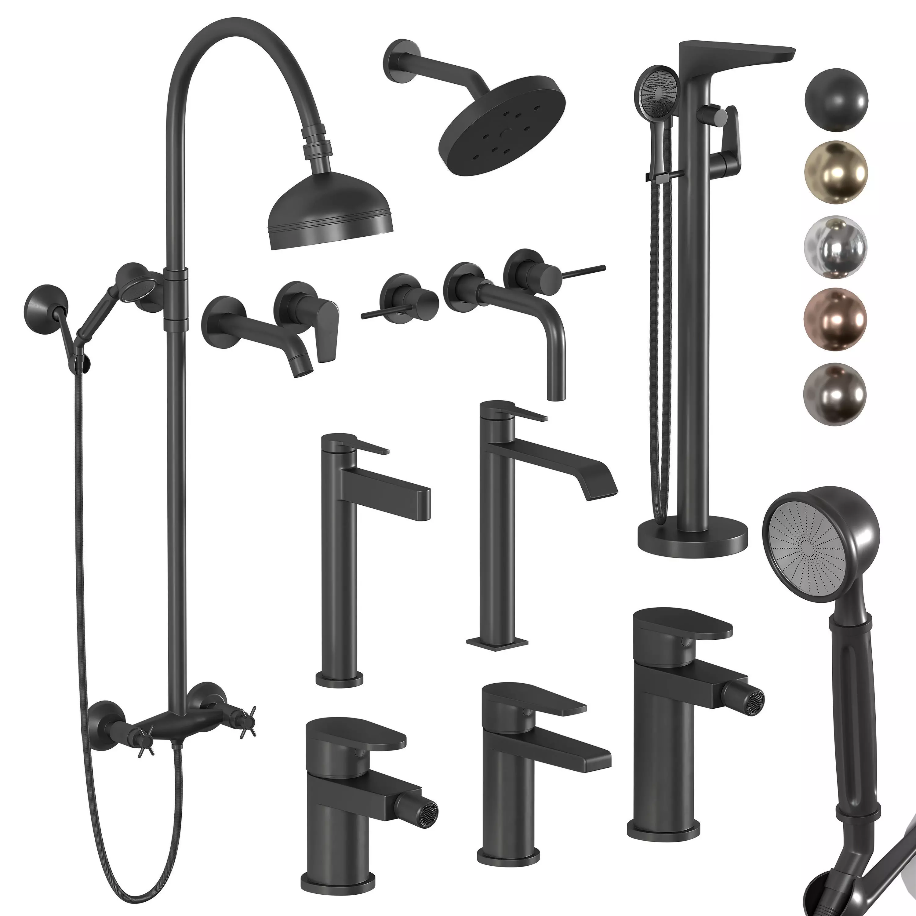 faucet and shower saona 05 3D model