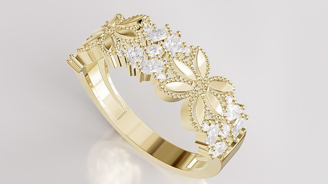 Jewelry Diamond Ring Model RG23 Free 3D print model