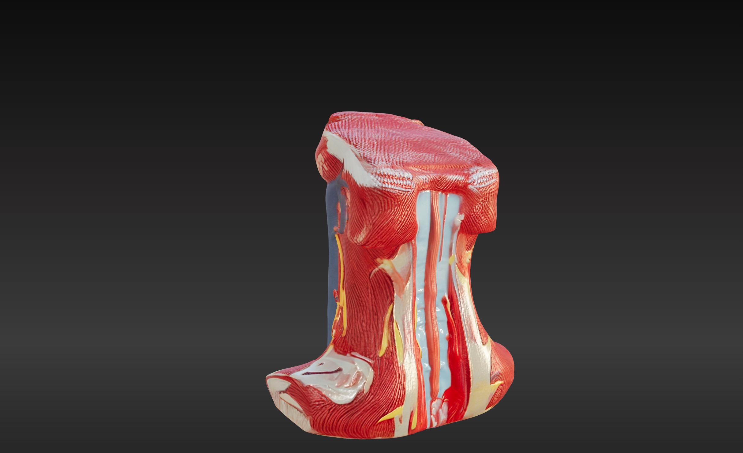 3D Neck and Throat Model with Muscles Veins and Arteries 3D print model_7