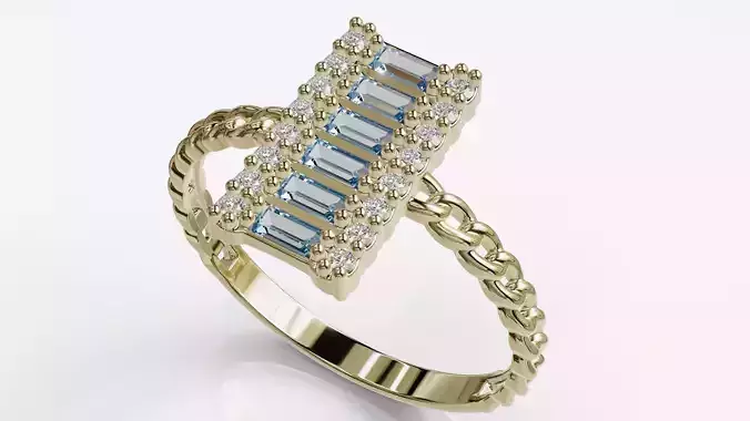Jewelry Diamond Cuban Ring Model RZ02
