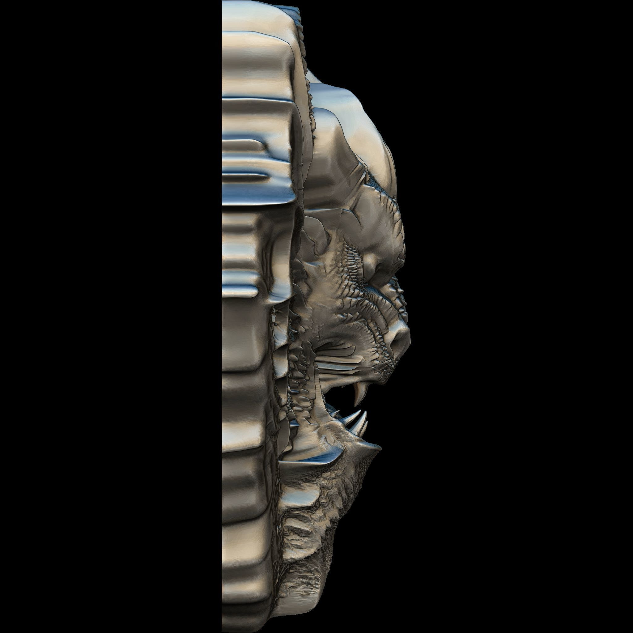 Dragon Head Relief No13 STL file for 3d Printing or CNC 3D print model_4