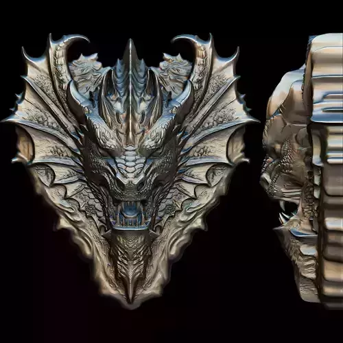 Dragon Head Relief No13 STL file for 3d Printing or CNC