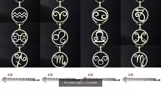 All zodiac signs 3D Model Collection