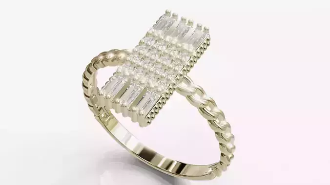 Jewelry Diamond Cuban Ring Model RZ03
