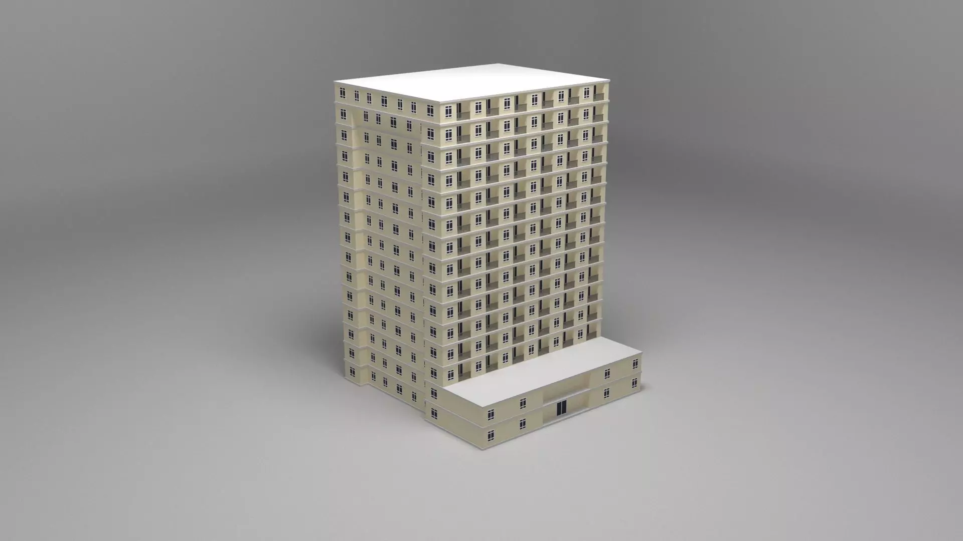 Tower Box Low-poly 3D model_0