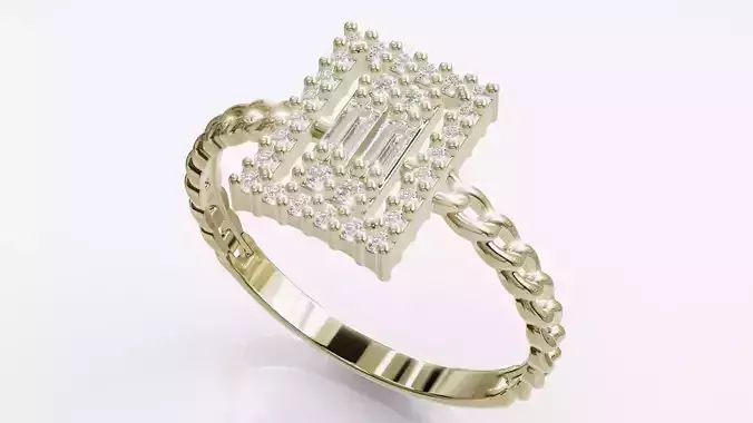 Jewelry Diamond Cuban Ring Model RZ04