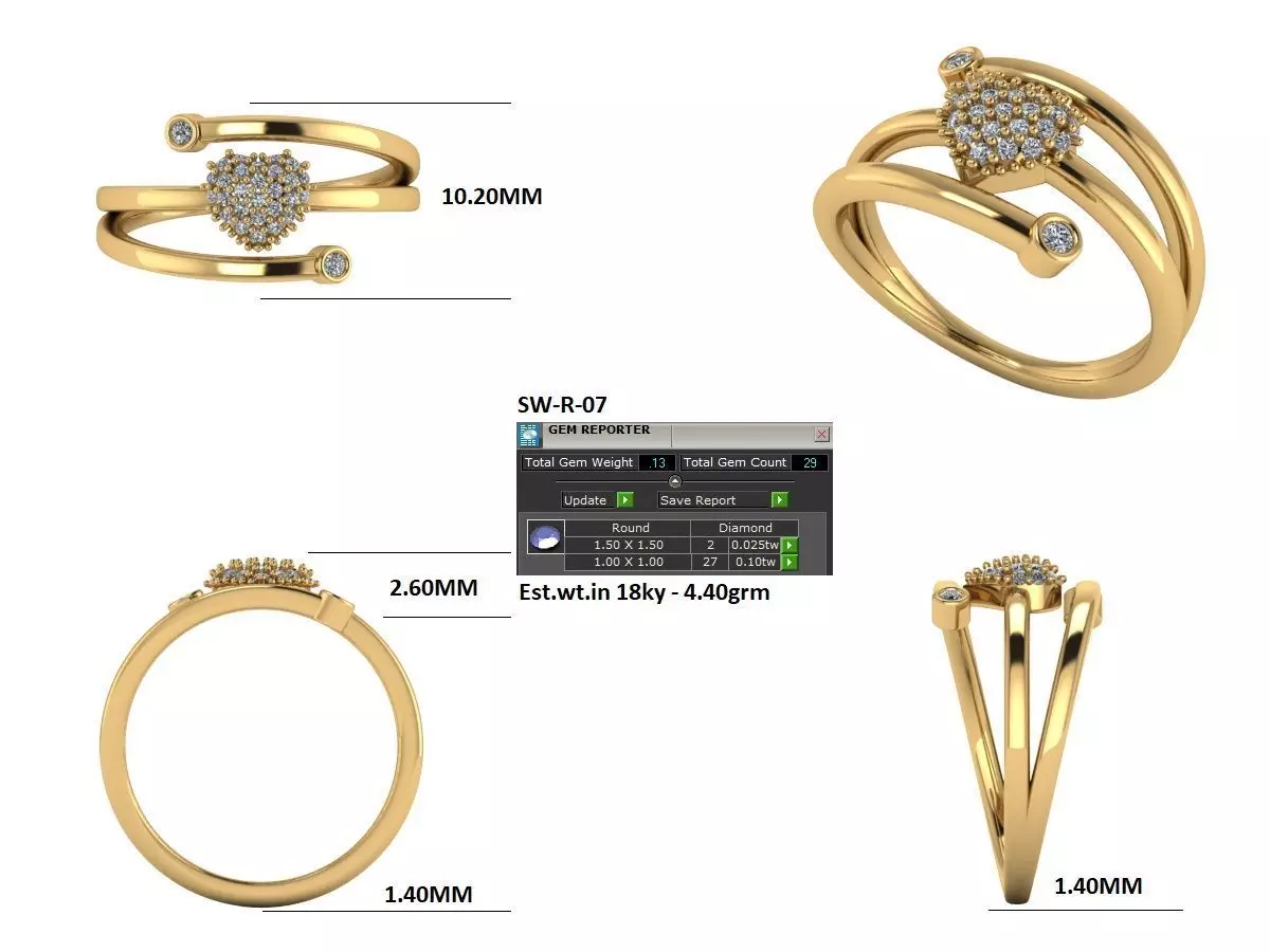 heart ring 3D print model_0