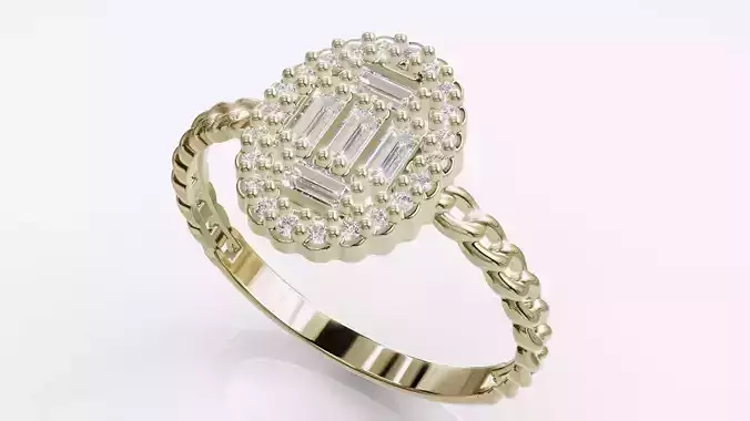 Jewelry Diamond Cuban Ring Model RZ05