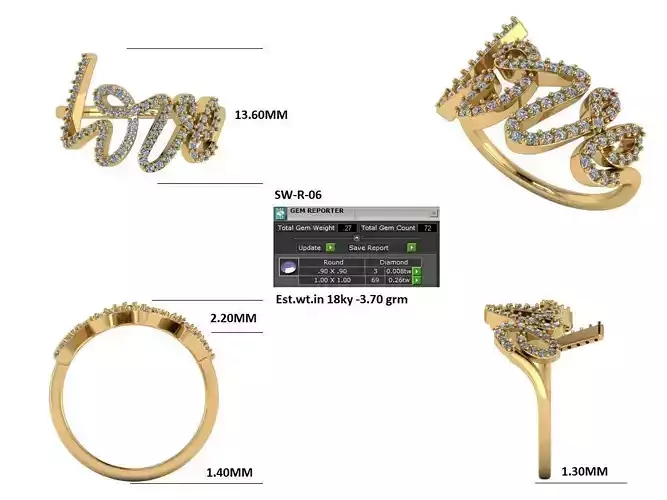 love ring 3d print model 