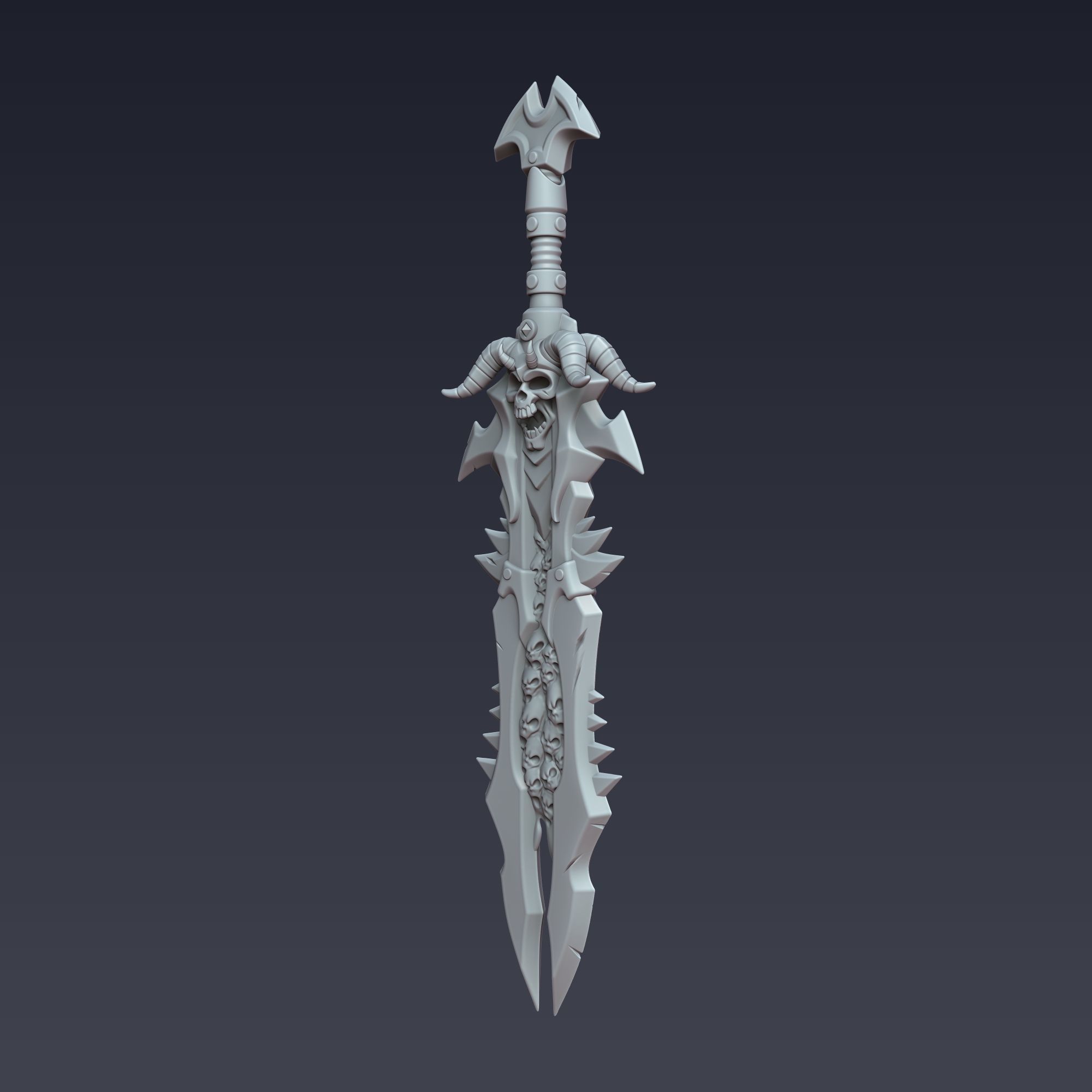 Demonic Skull Blade  3D Printable Sword 3D print model_1