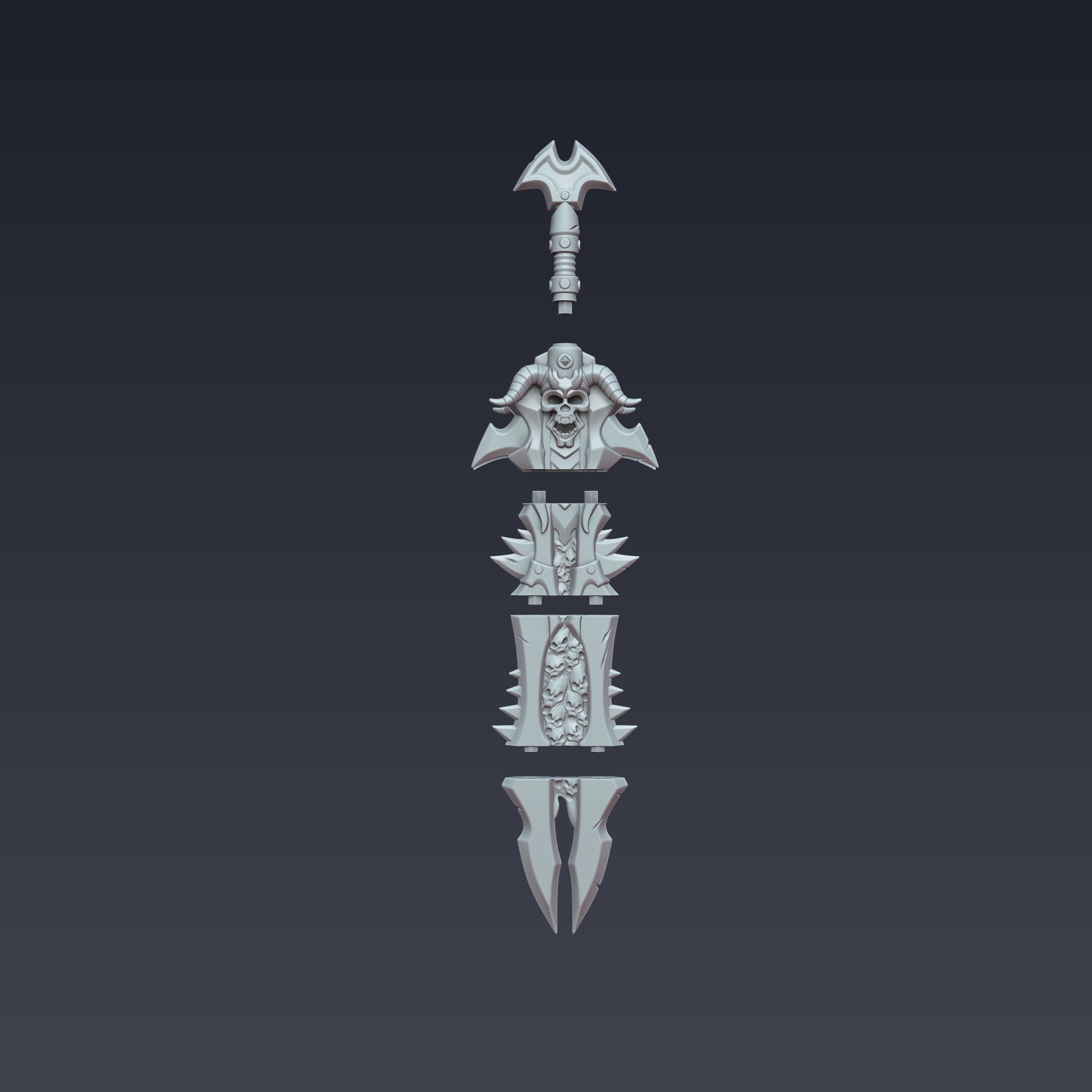 Demonic Skull Blade  3D Printable Sword 3D print model_5