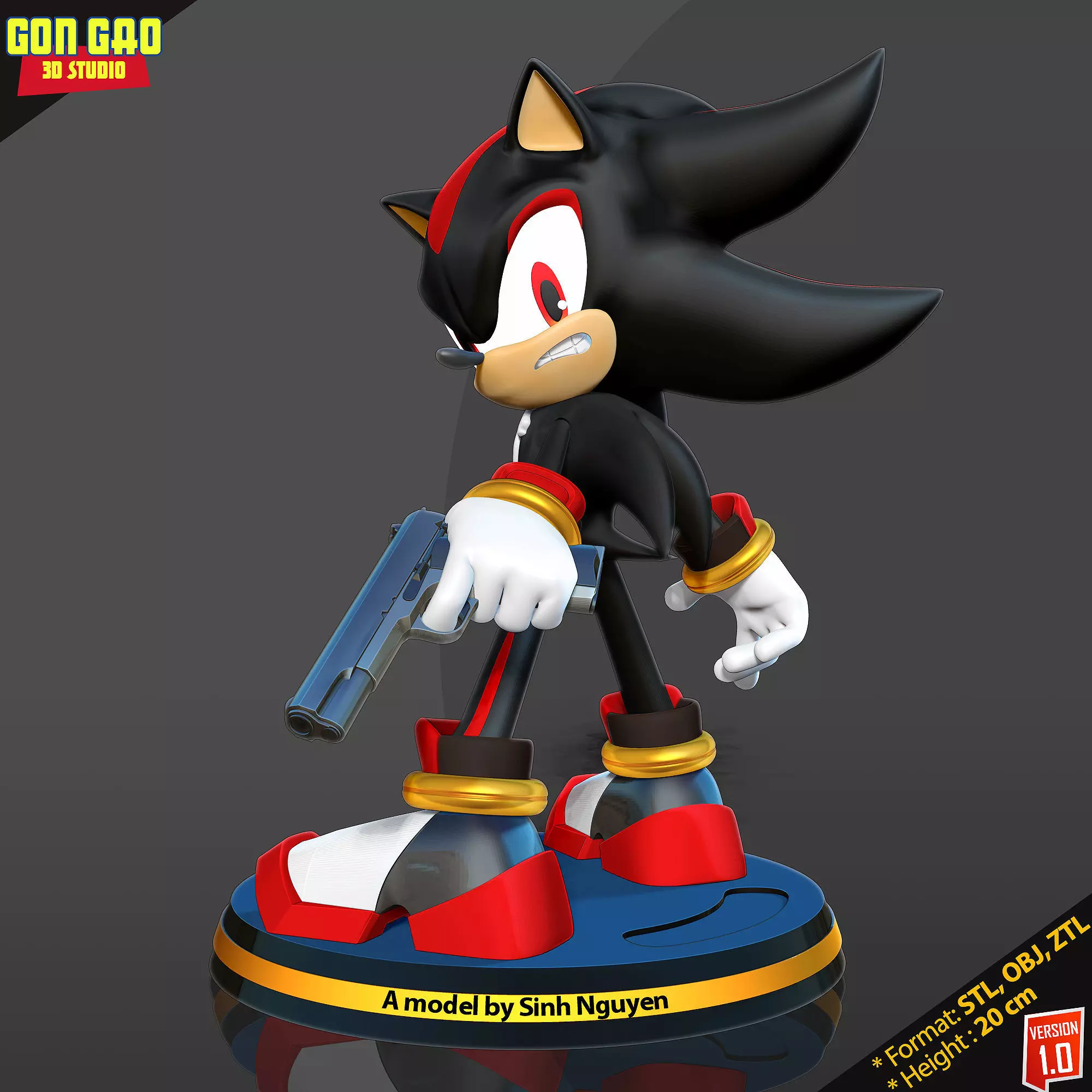 Shadow in Sonic the Hedgehog 3 3D print model_0