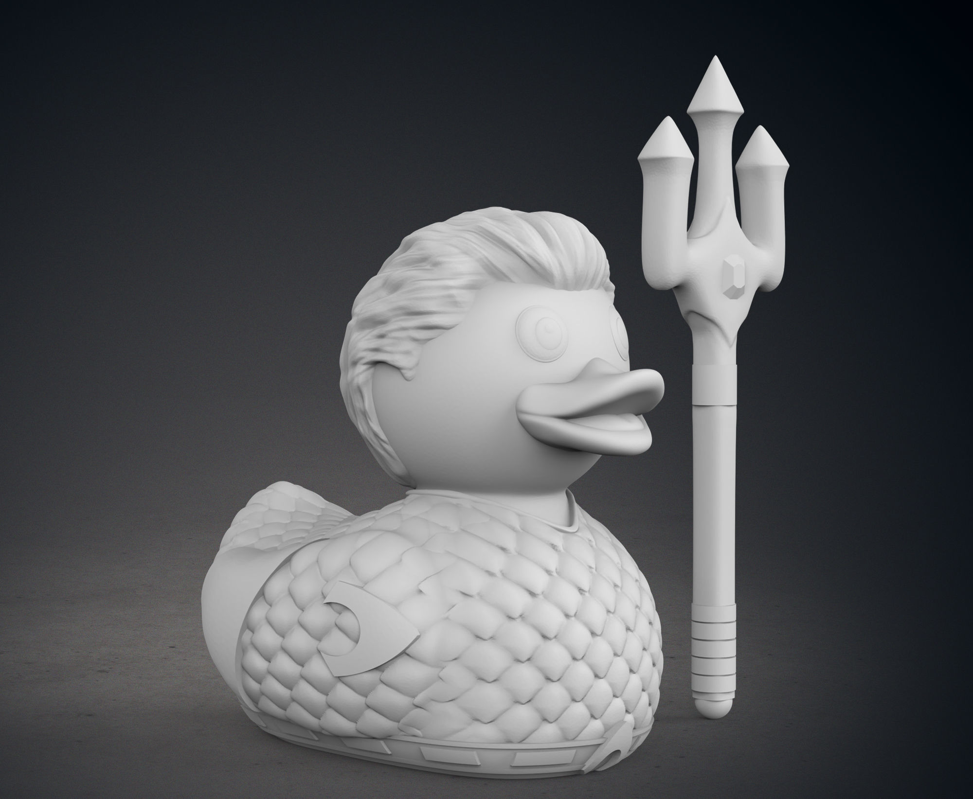 Cute Aquaman Rubber Duck 3D print model_9