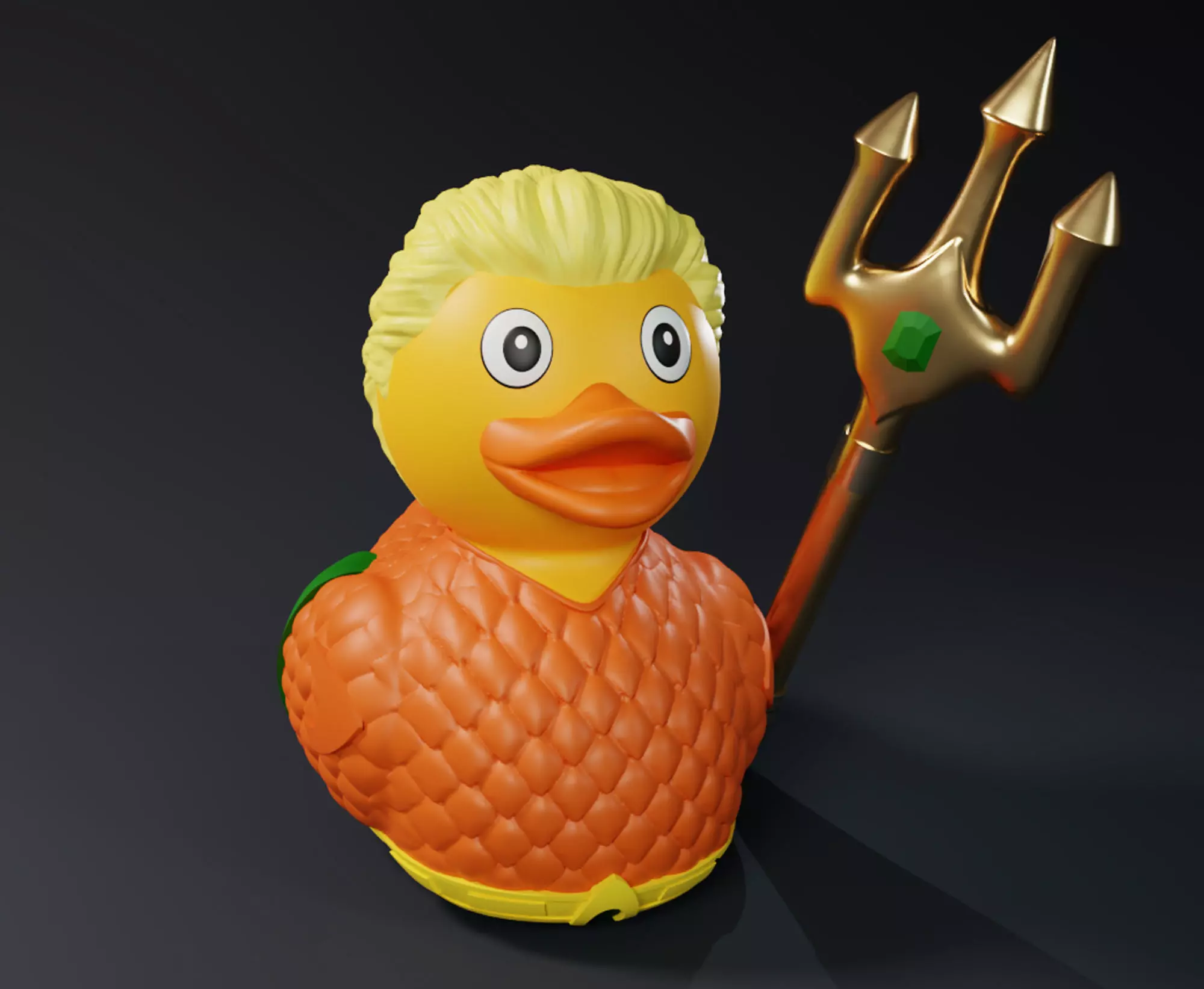 Cute Aquaman Rubber Duck 3D print model_0