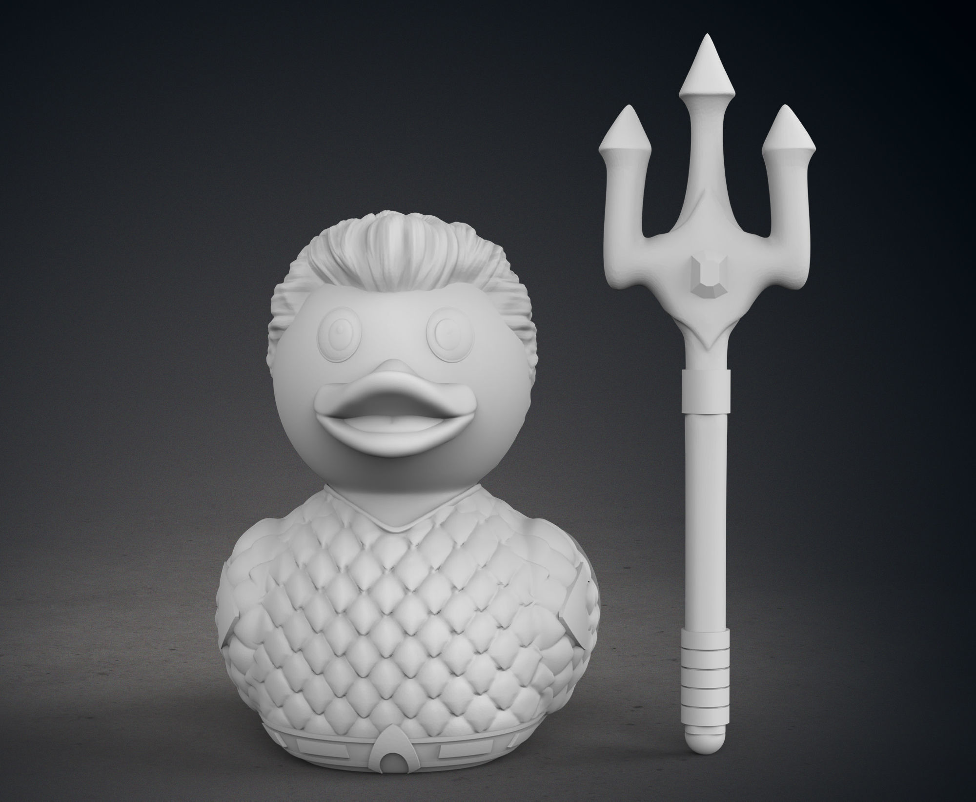 Cute Aquaman Rubber Duck 3D print model_2