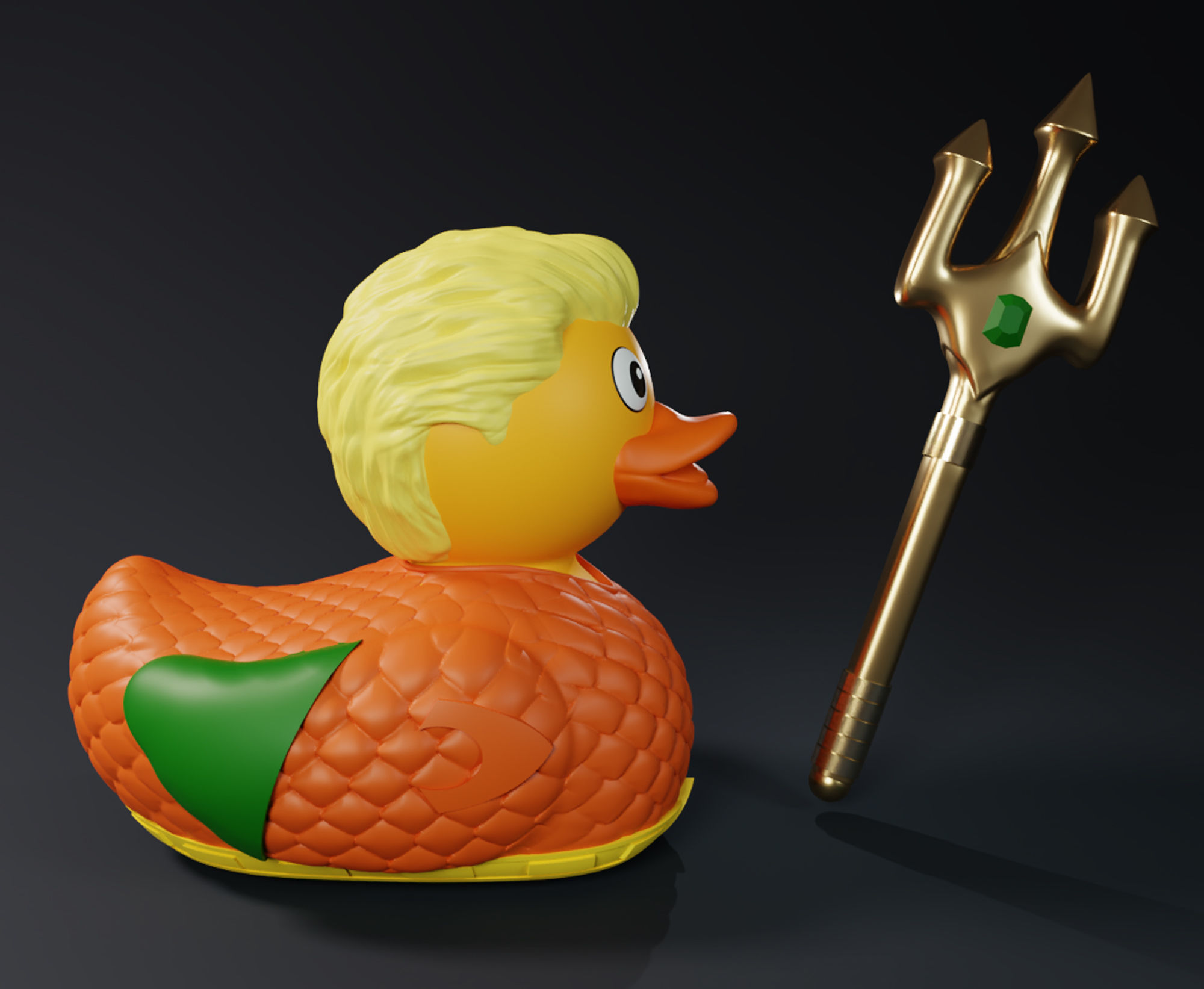 Cute Aquaman Rubber Duck 3D print model_1
