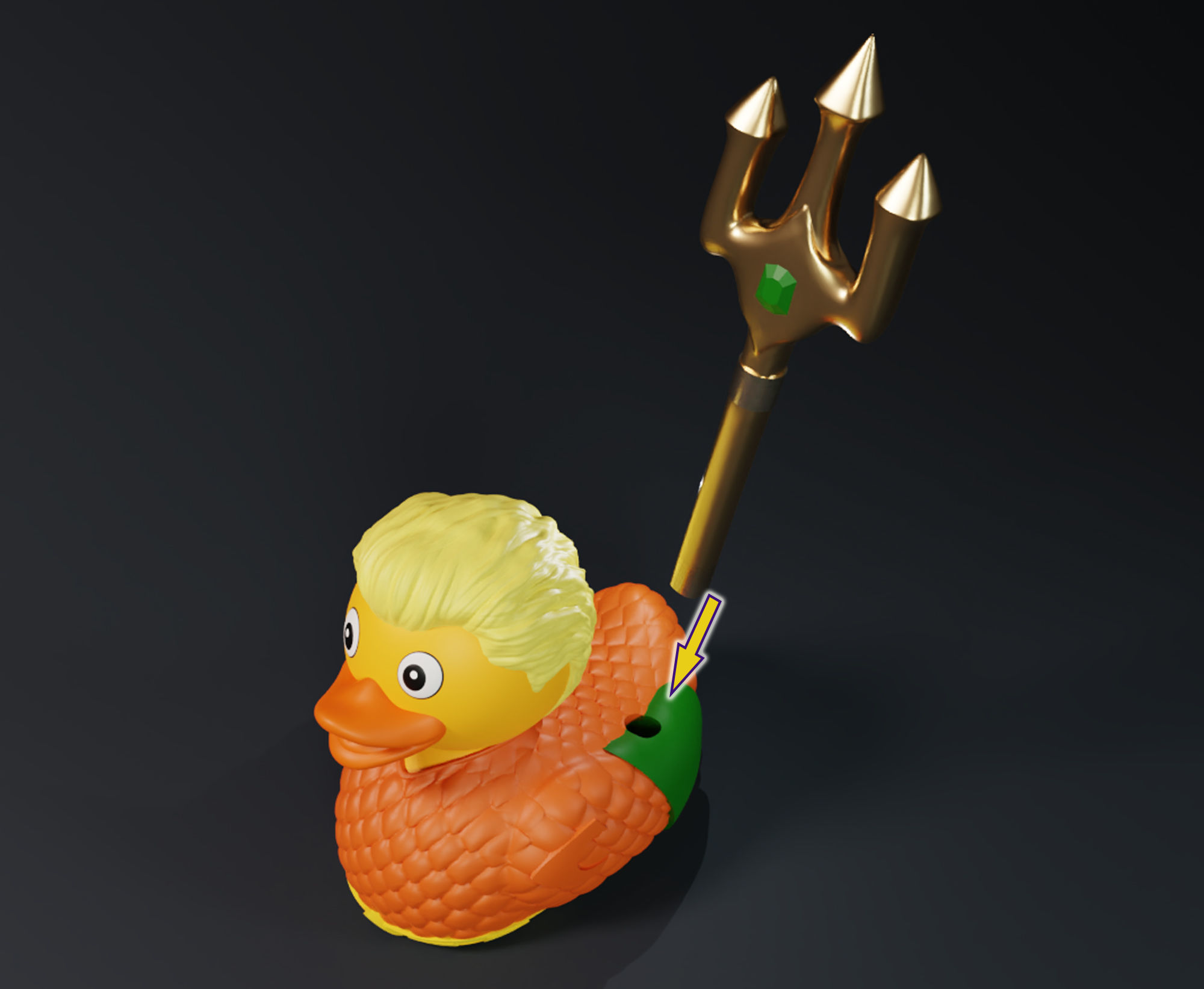 Cute Aquaman Rubber Duck 3D print model_11